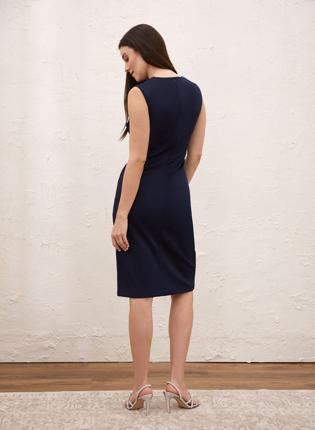 Brooch Detail Flounce Dress