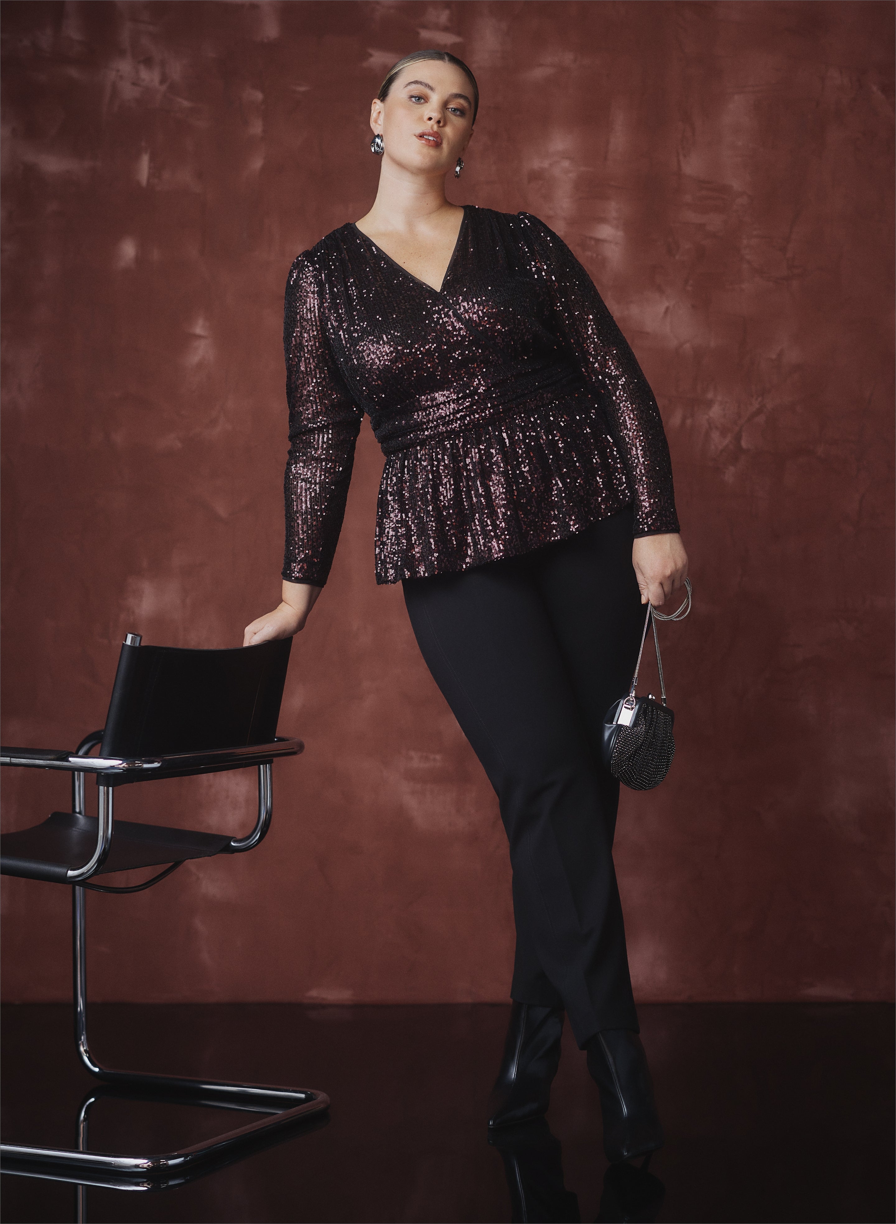 Crossover Sequin Top