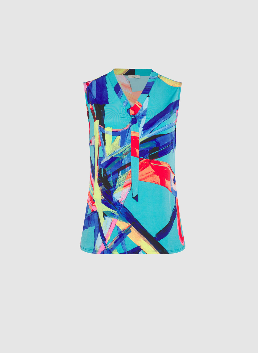 Abstract Tie-Neck Top