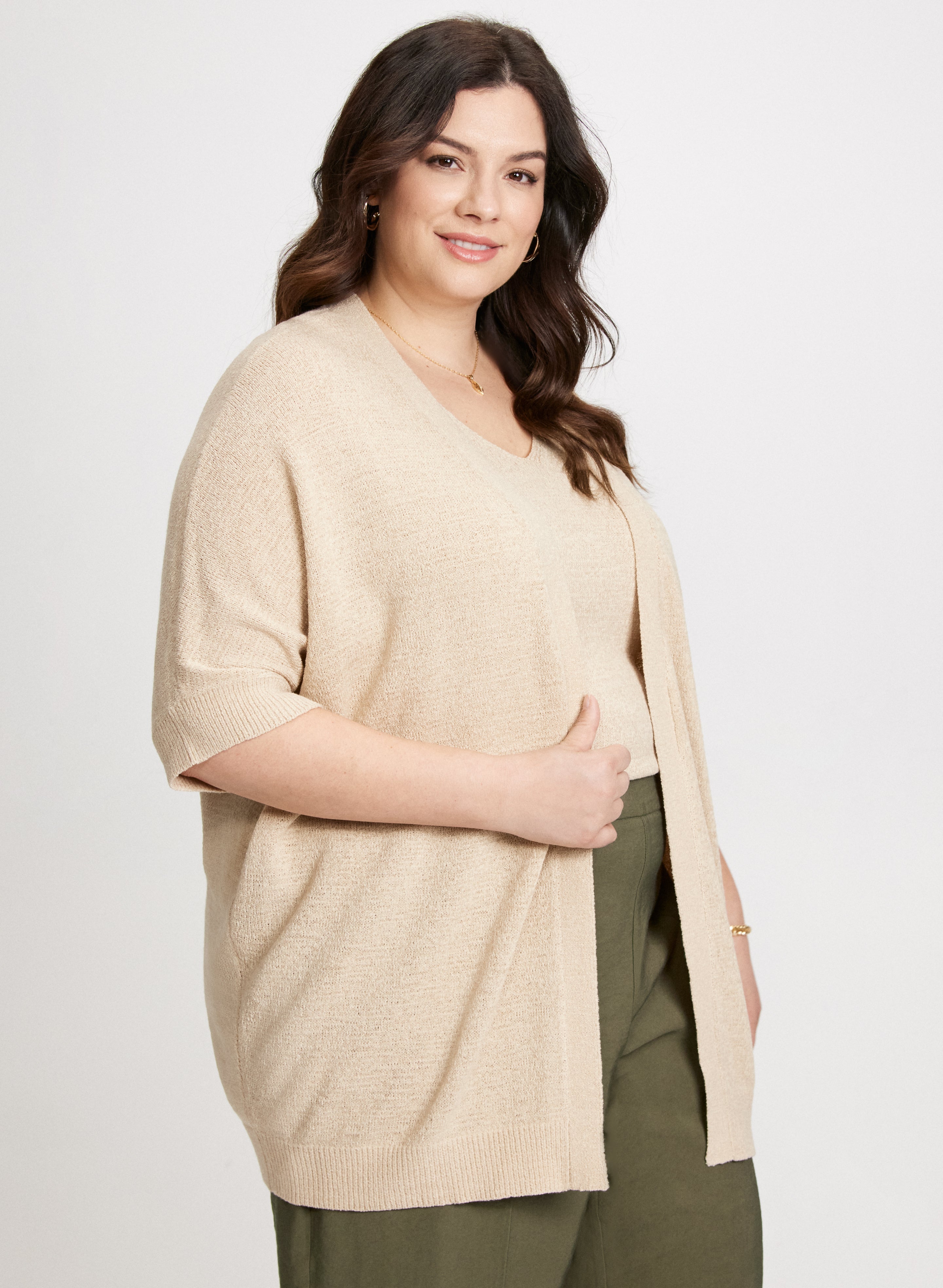 3/4 Sleeve Knit Cardigan