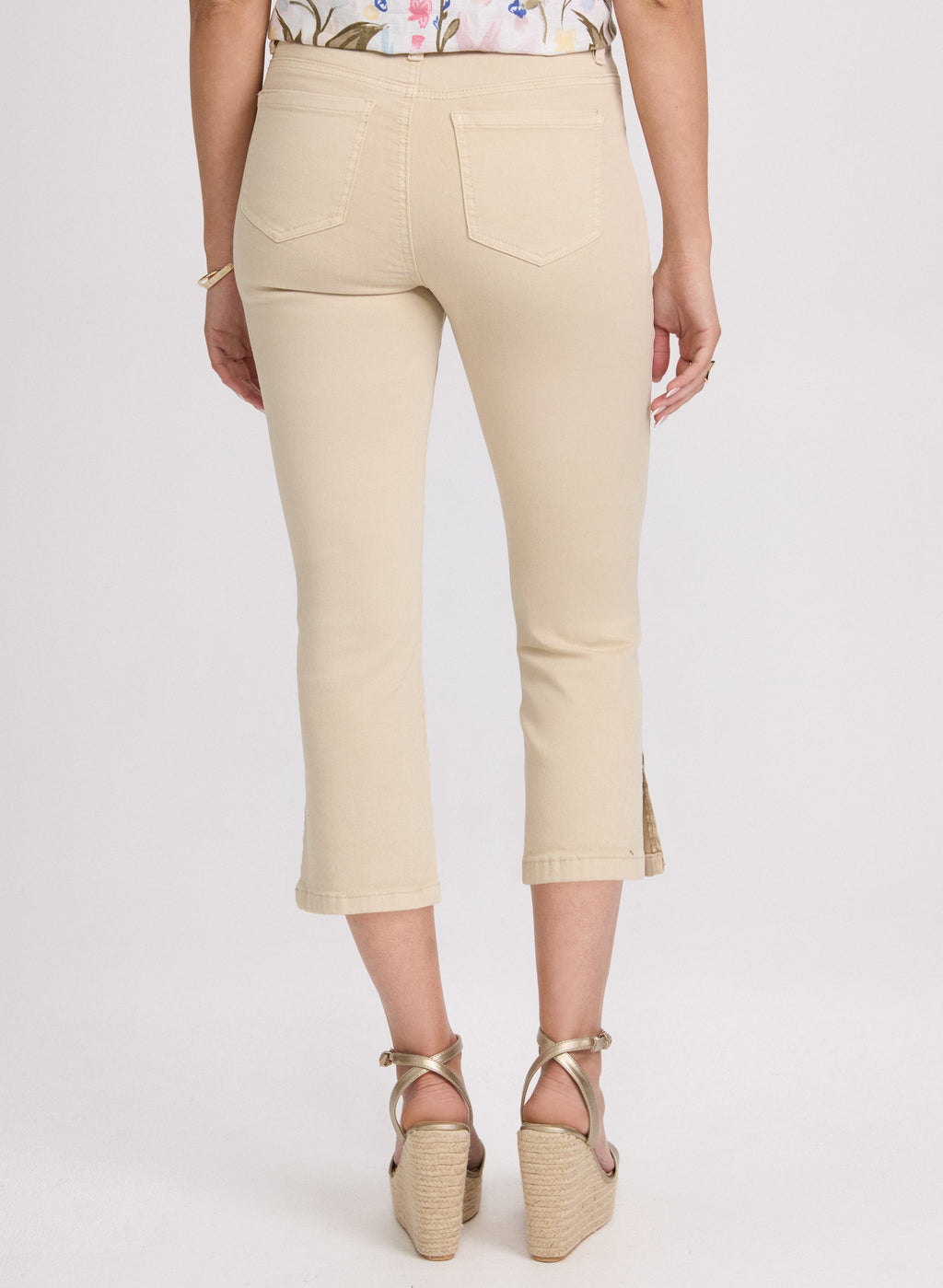 Braided Trim Denim Capris