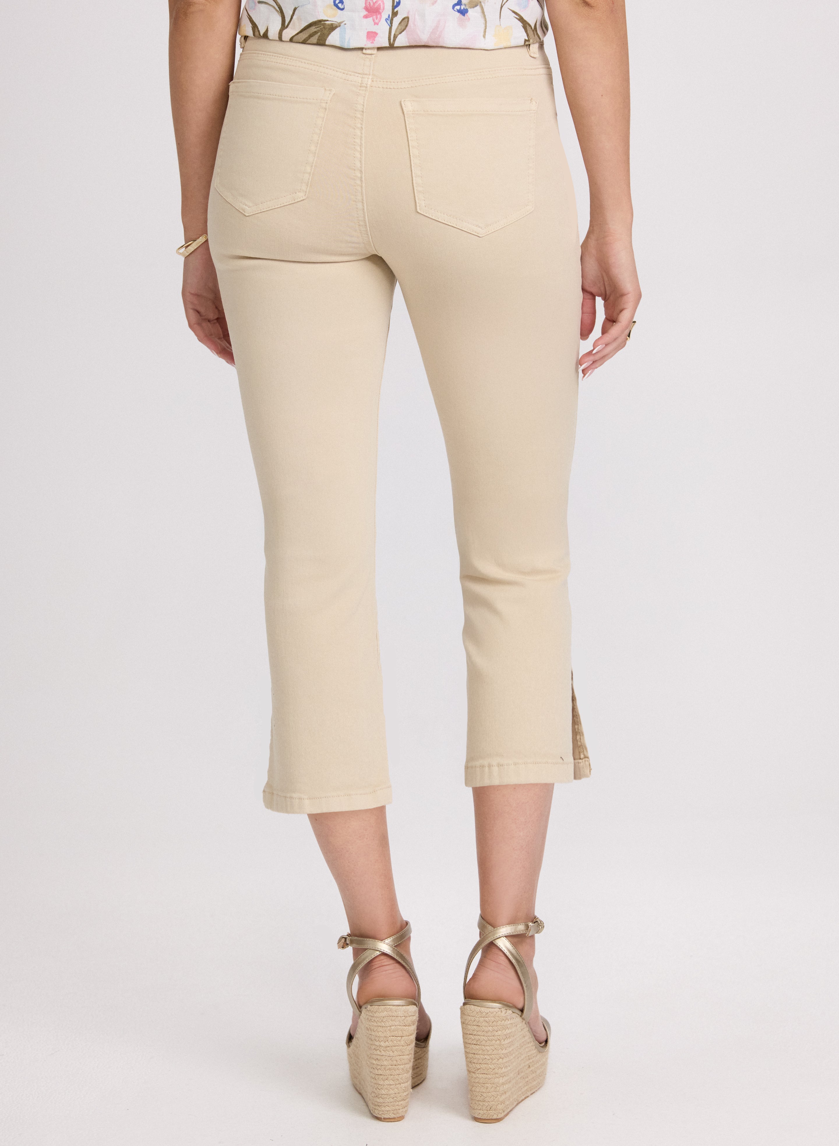 Braided Trim Denim Capris