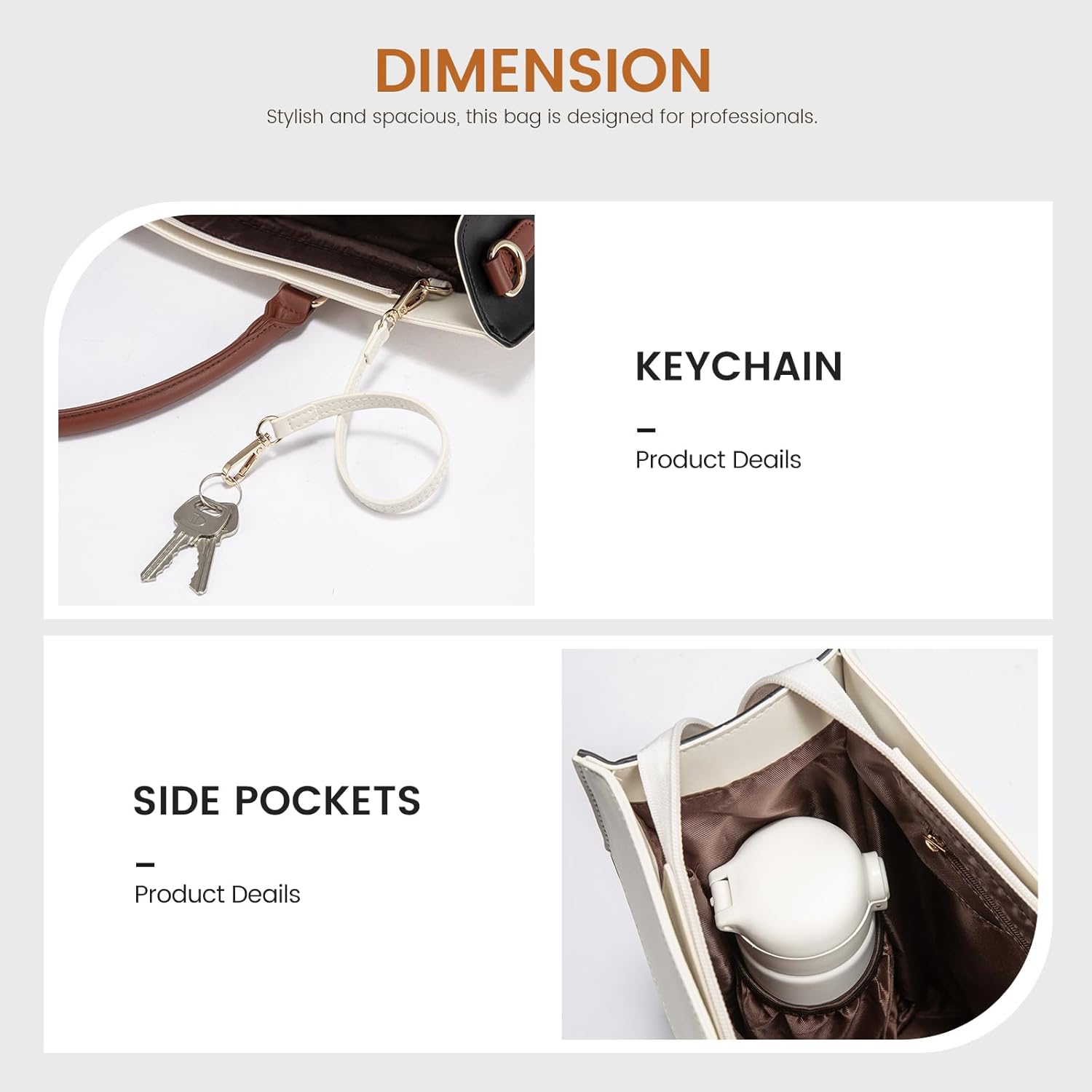 2Pcs Colorblock Laptop Tote Bag, 15.6 17.3