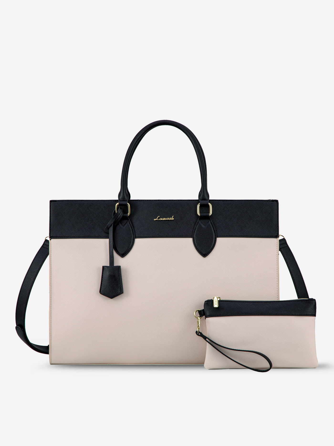 2Pcs Leather Computer Bag, 15.6 17.3