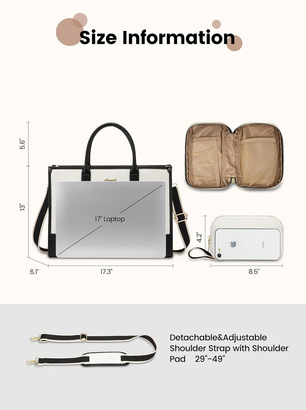2Pcs Lightweight Computer Bag, 15.6 17