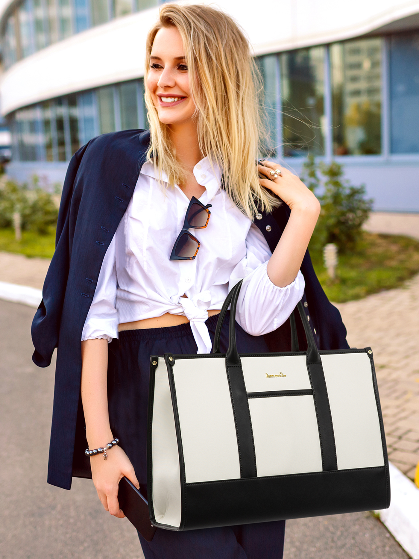 2Pcs Lightweight Computer Bag, 15.6 17