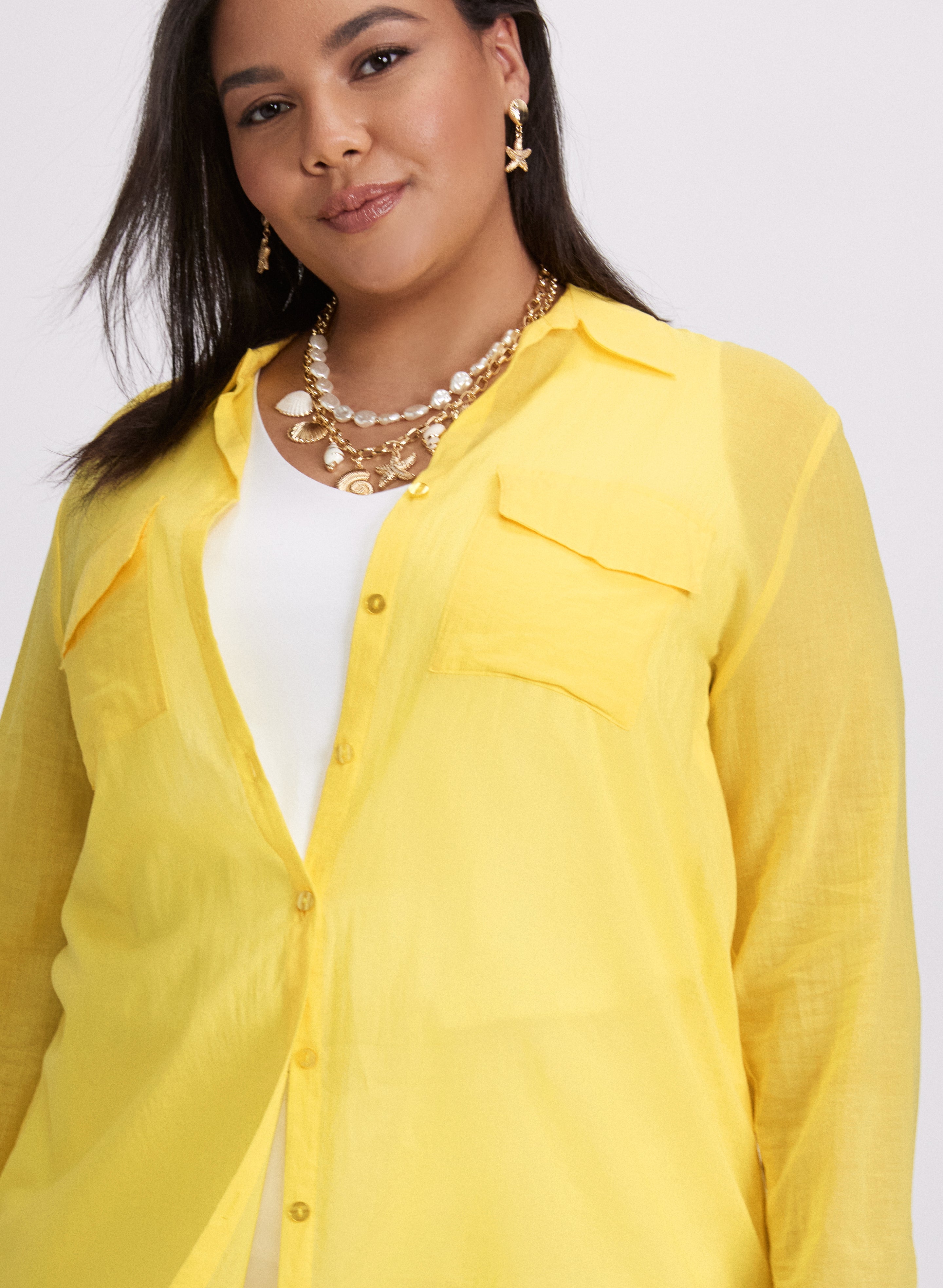 Button-Down Tunic Blouse