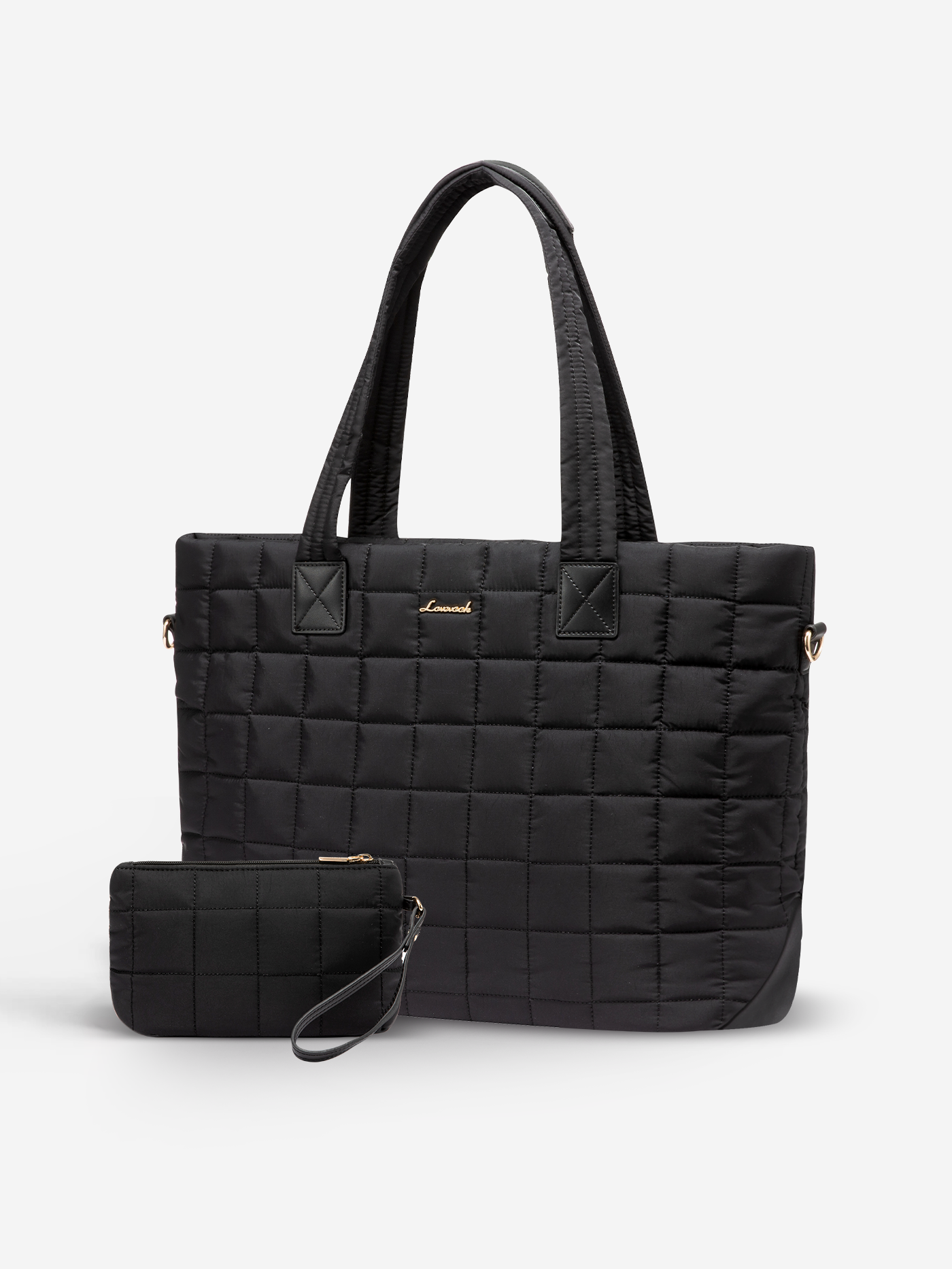 2Pcs Lightweight Puffer Tote Bag, 15.6 17