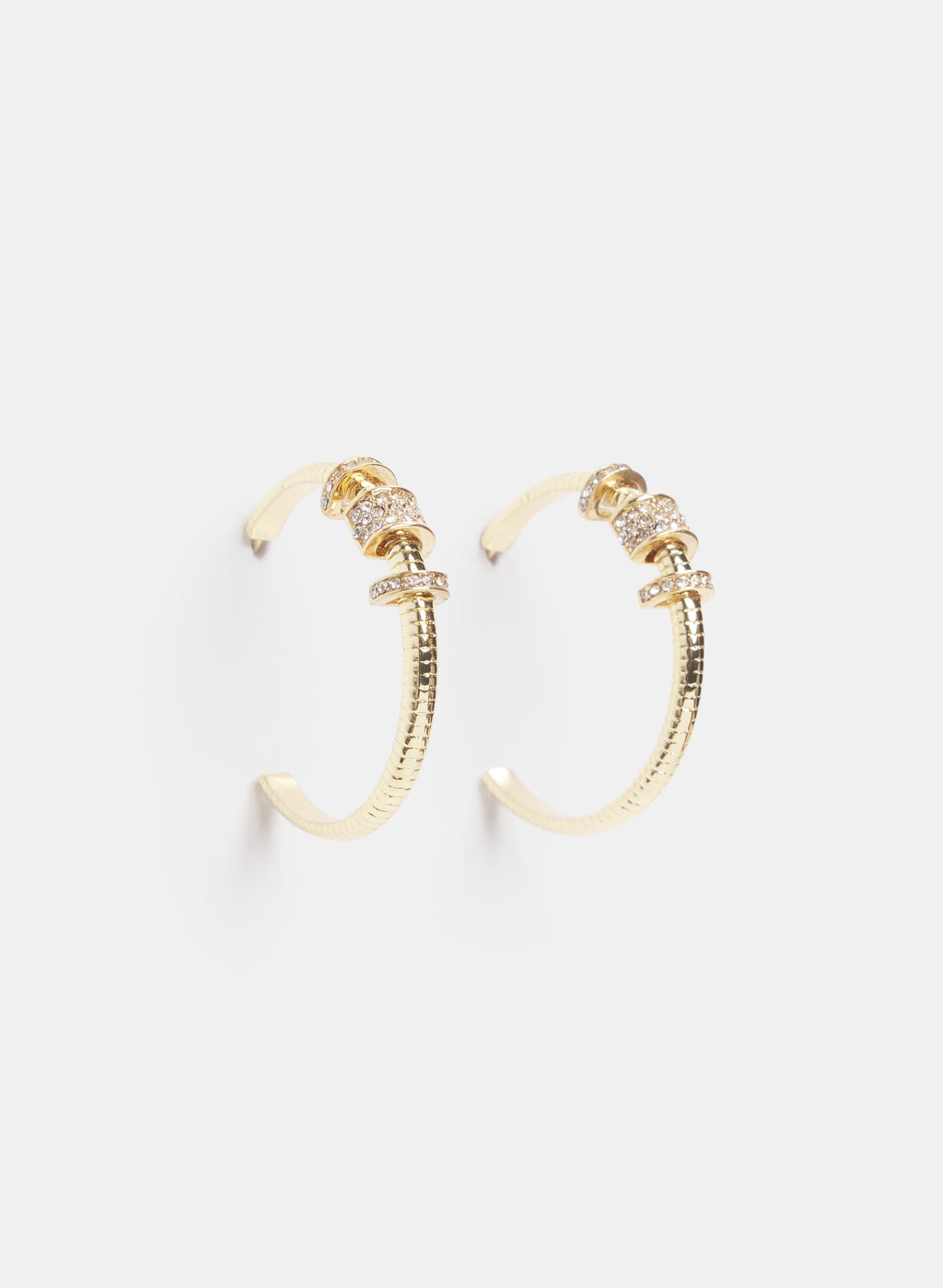 Crystal Rondelle Hoop Earrings