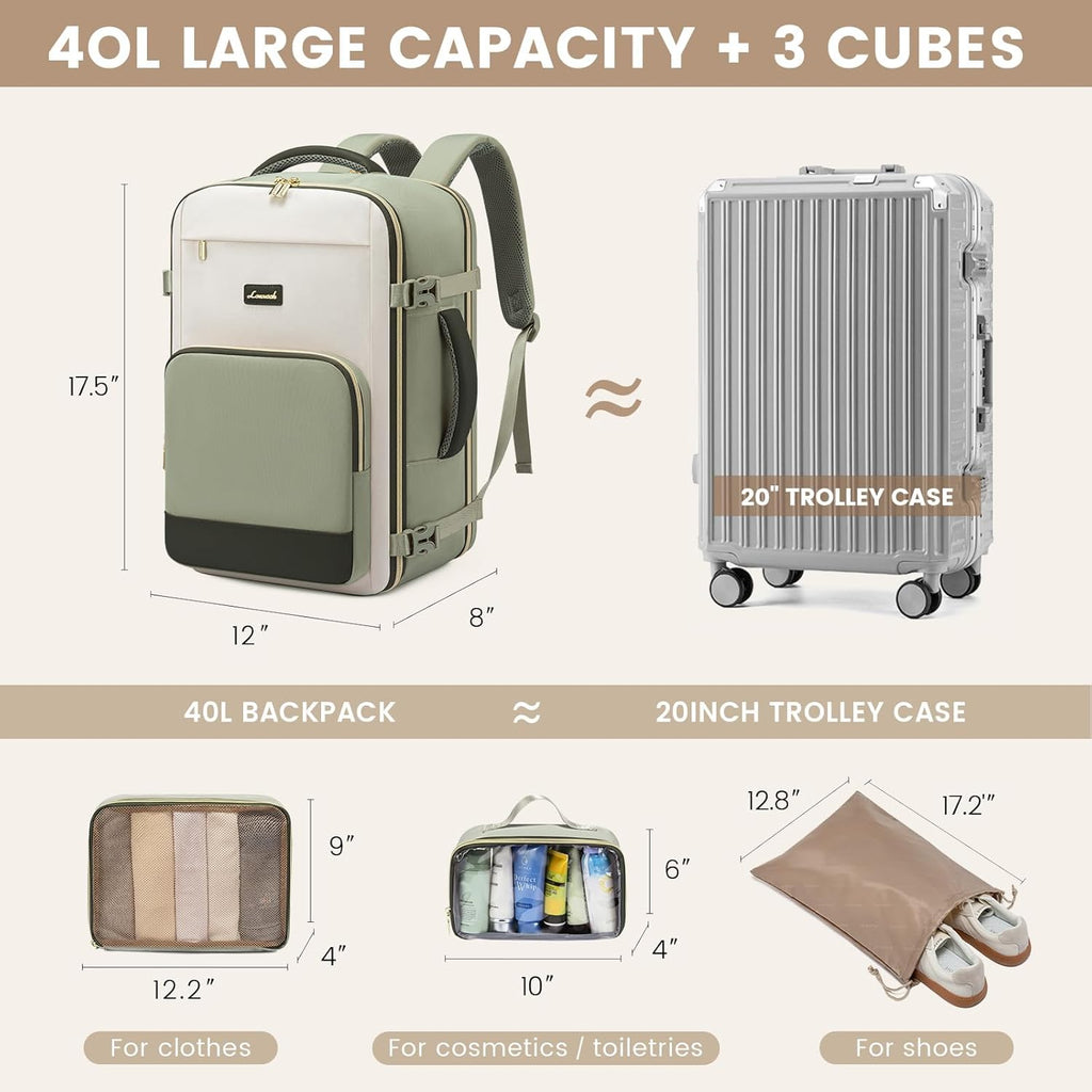 4Pcs Travel Backpack, 40L 50L