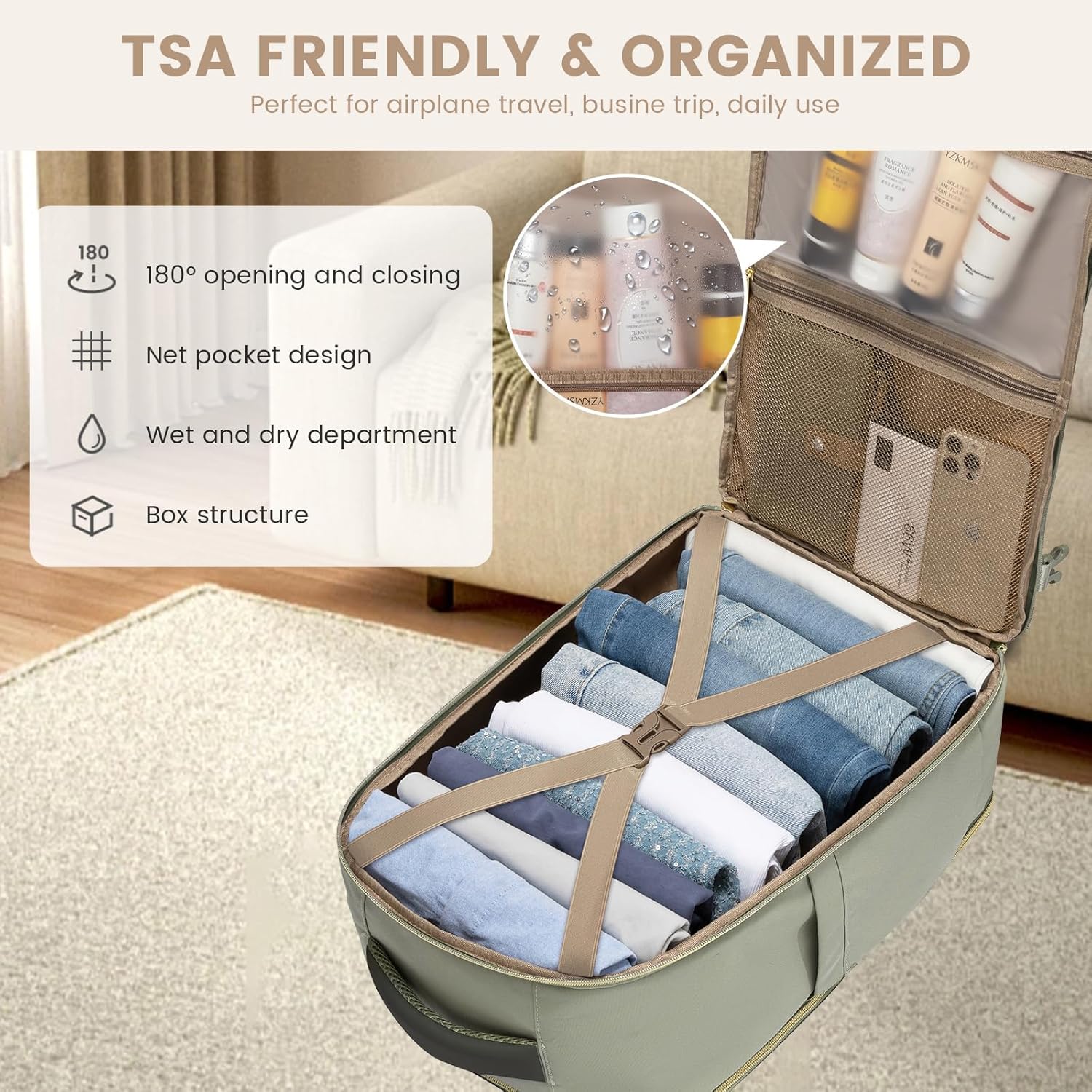 4Pcs Travel Backpack, 40L 50L