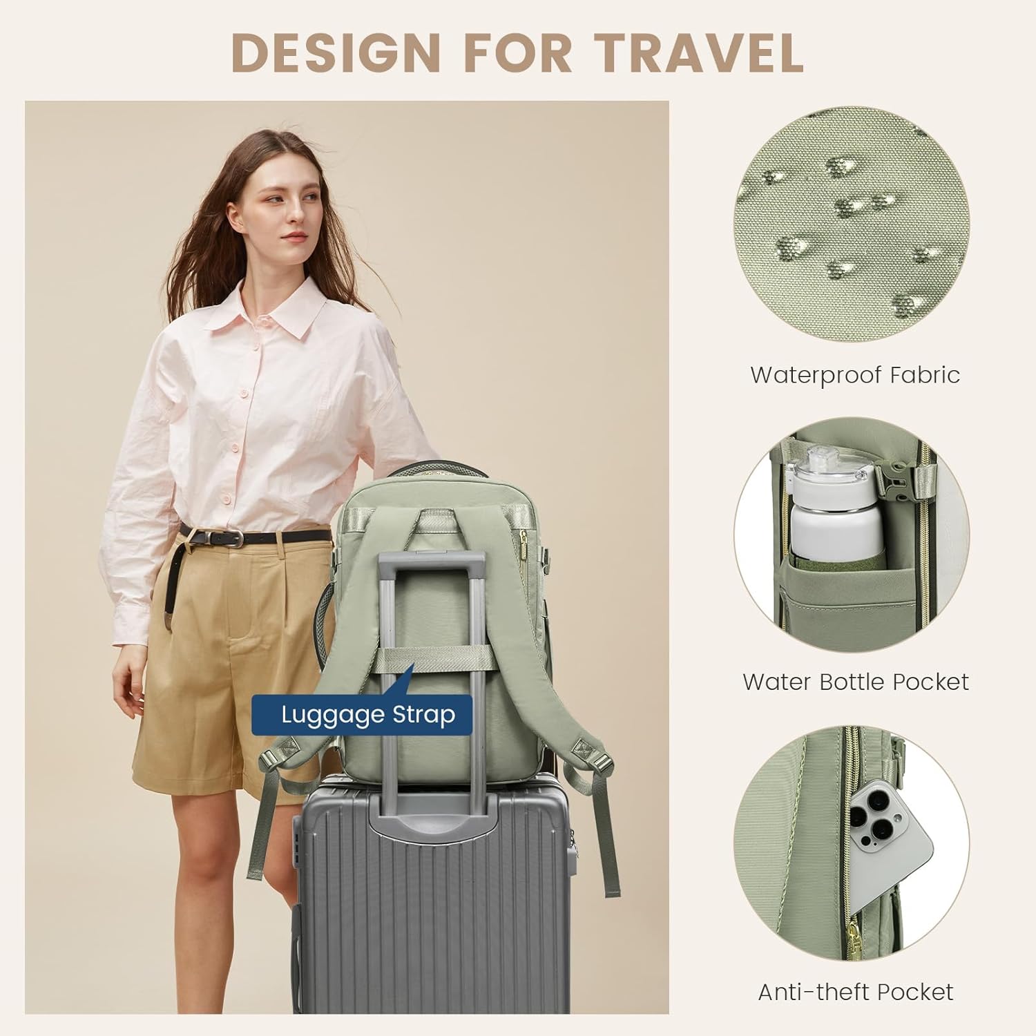 4Pcs Travel Backpack, 40L 50L