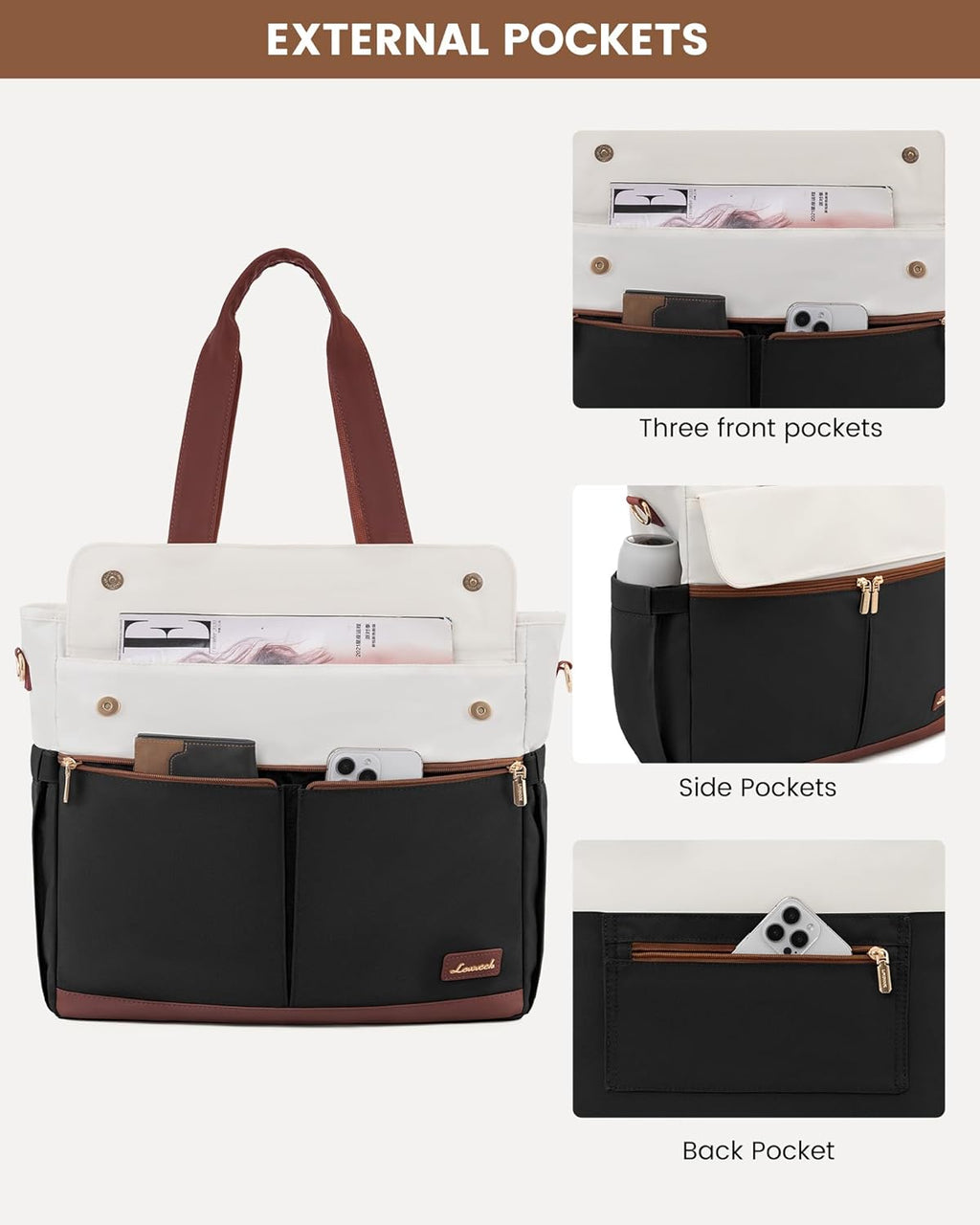 Canvas Laptop Tote Bag, 15.6