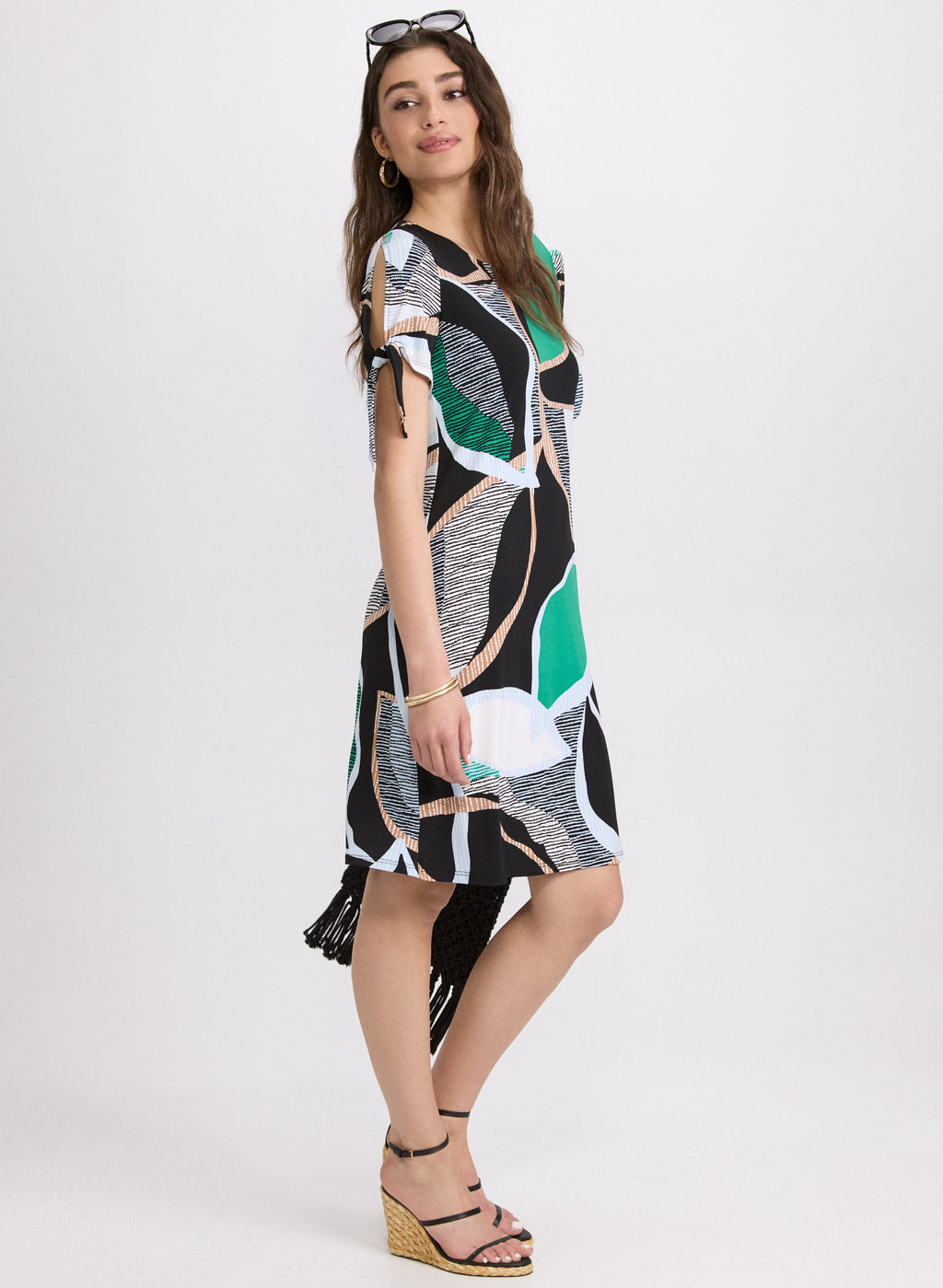 Abstract Leaf Print Dress