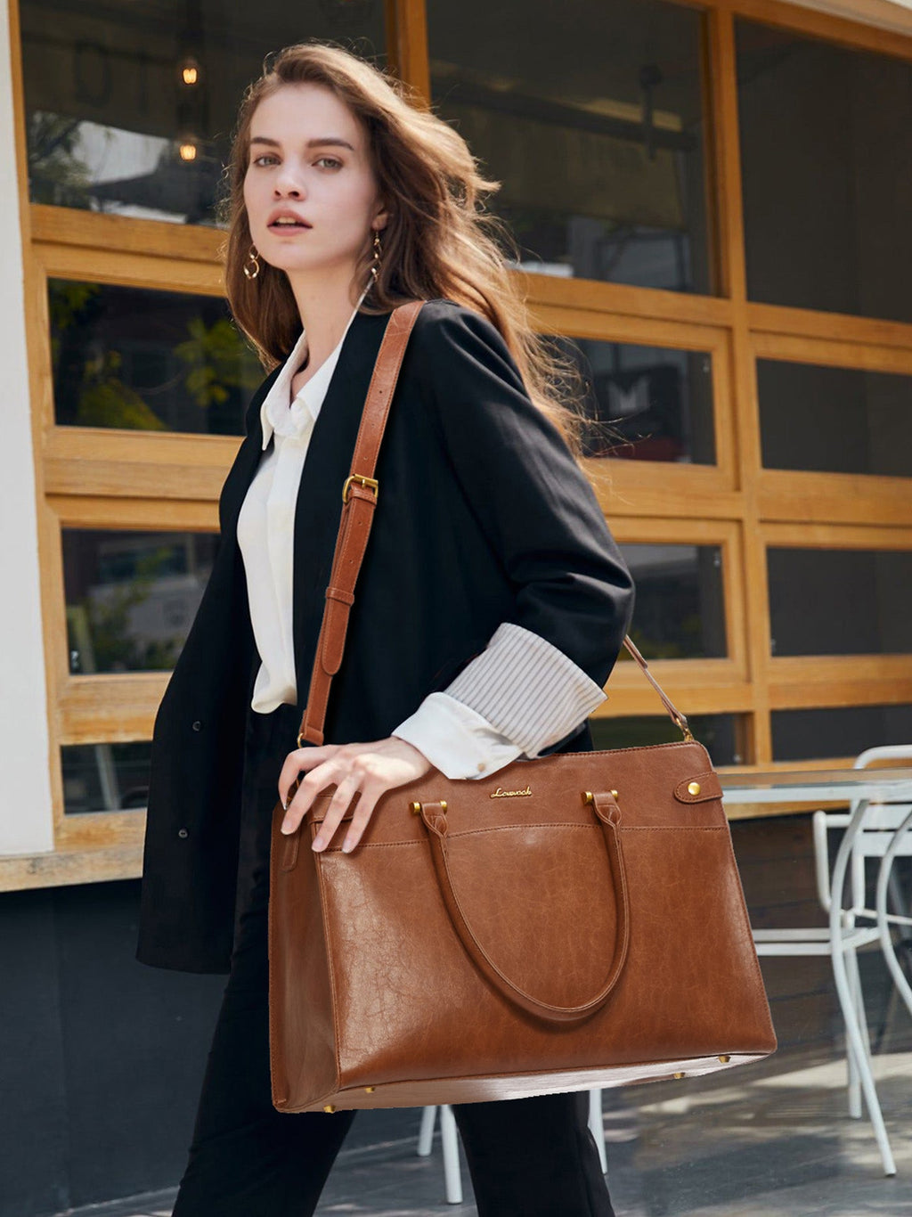 2Pcs Vintage Waterproof Laptop Bag, 15.6 17.3