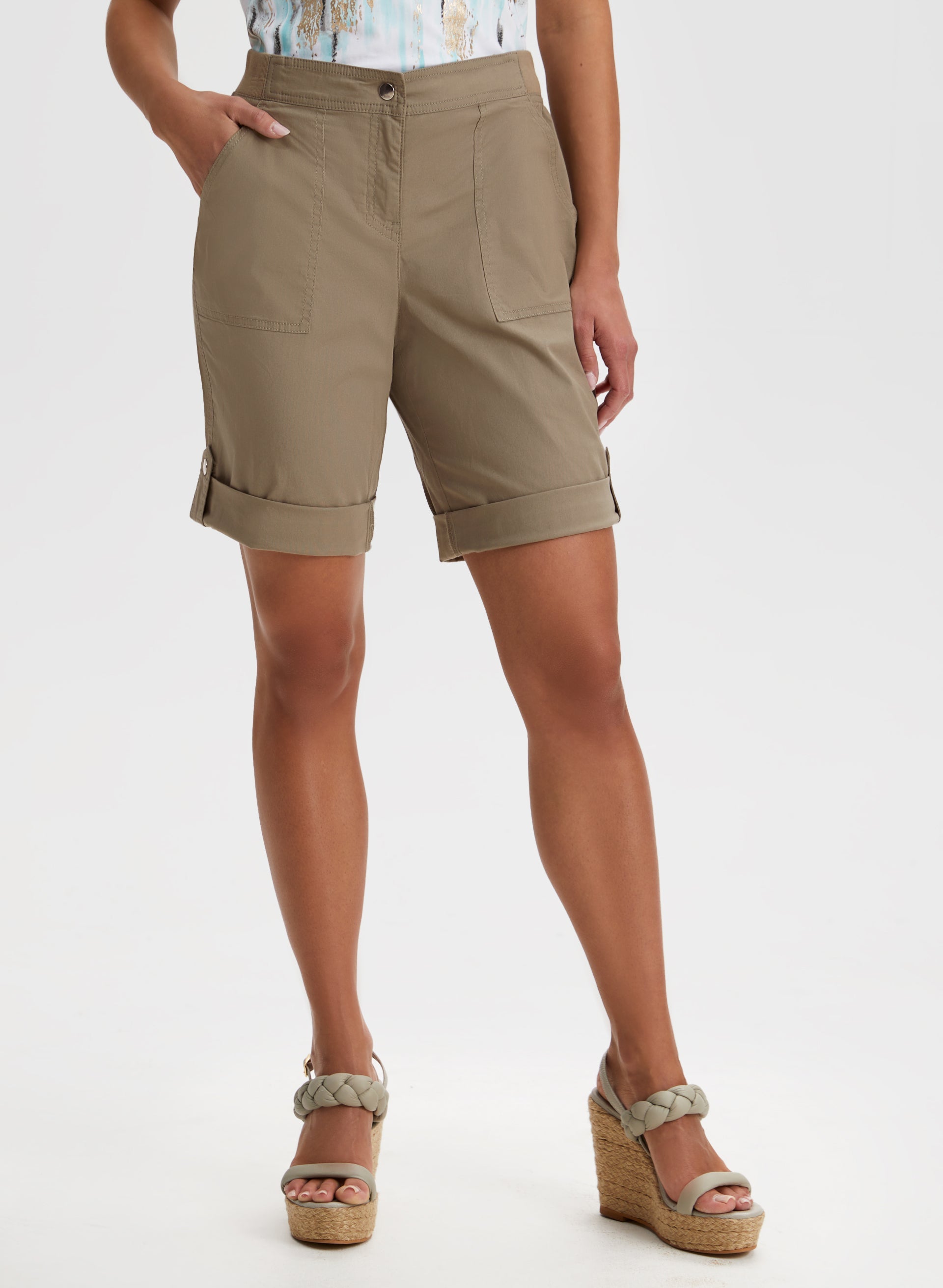 Cuffed Tab Detail Shorts