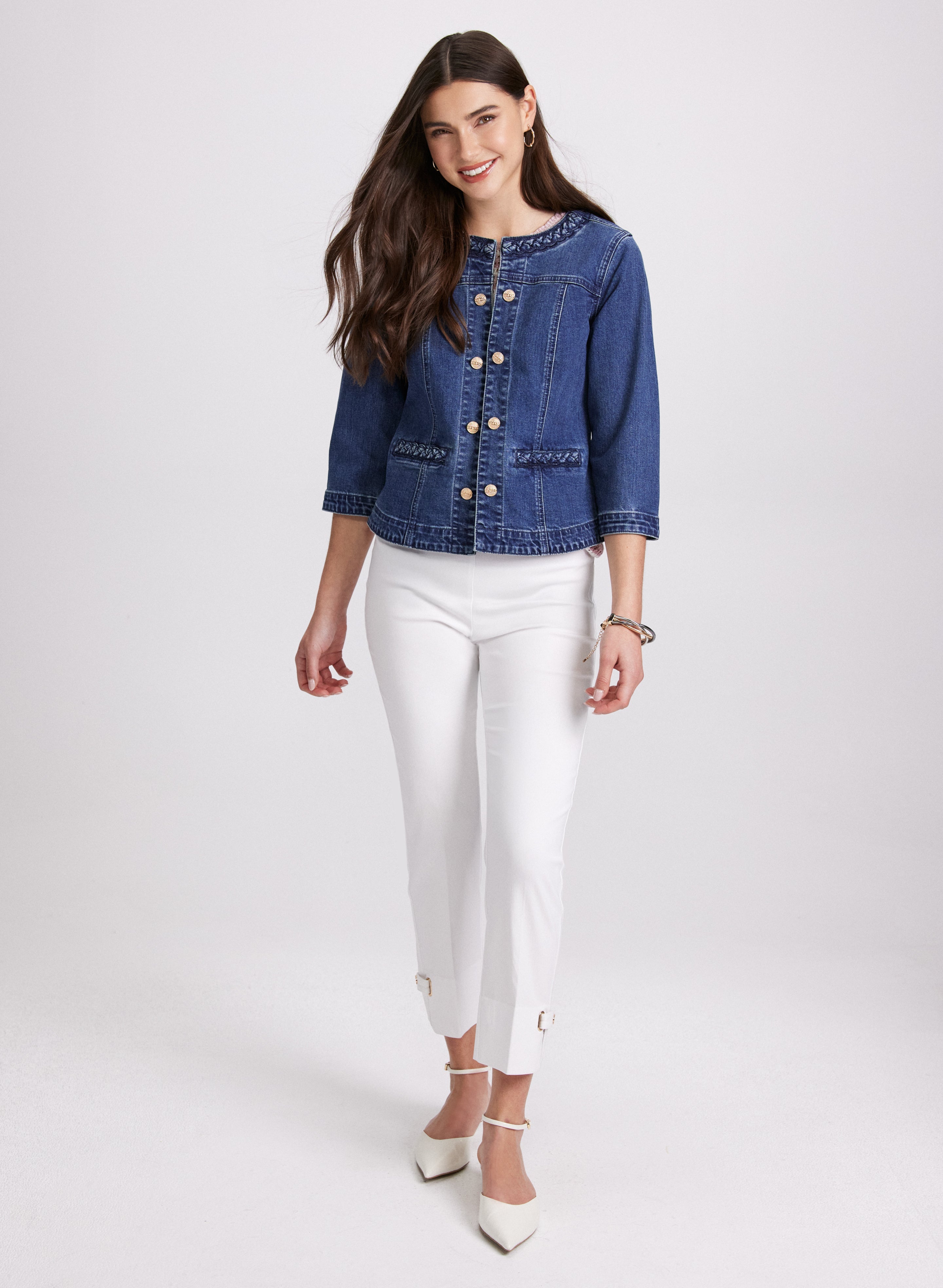 Braided Trim Denim Jacket