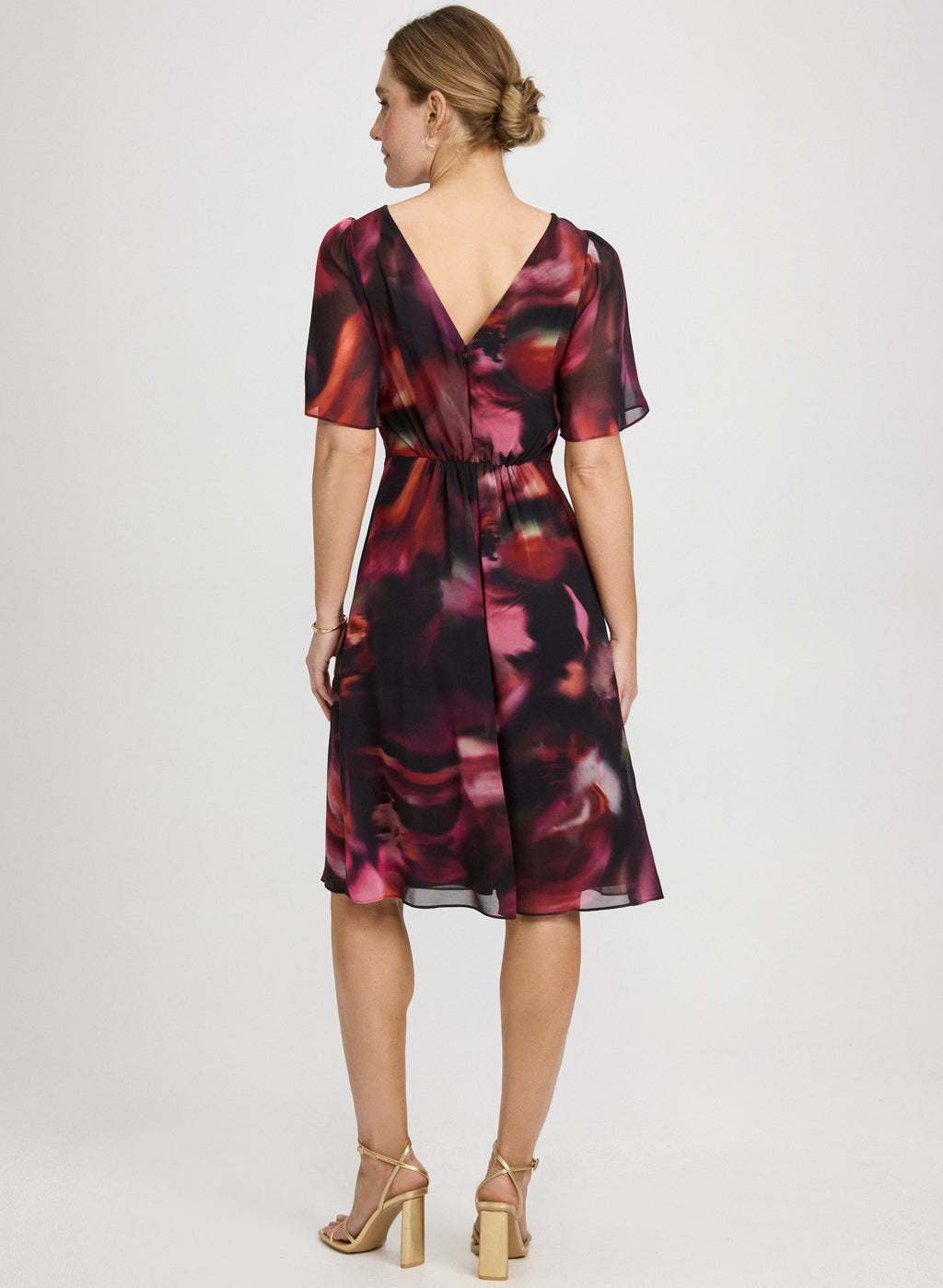 Abstract Chiffon Dress