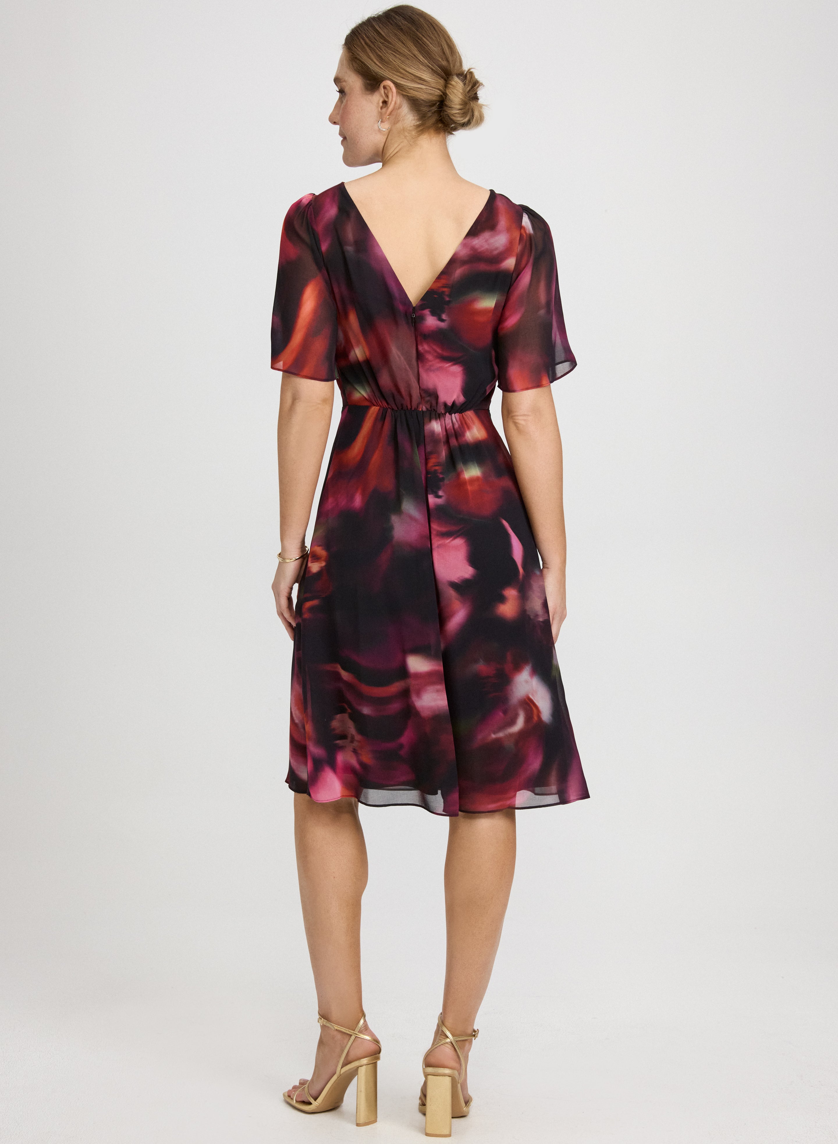 Abstract Chiffon Dress