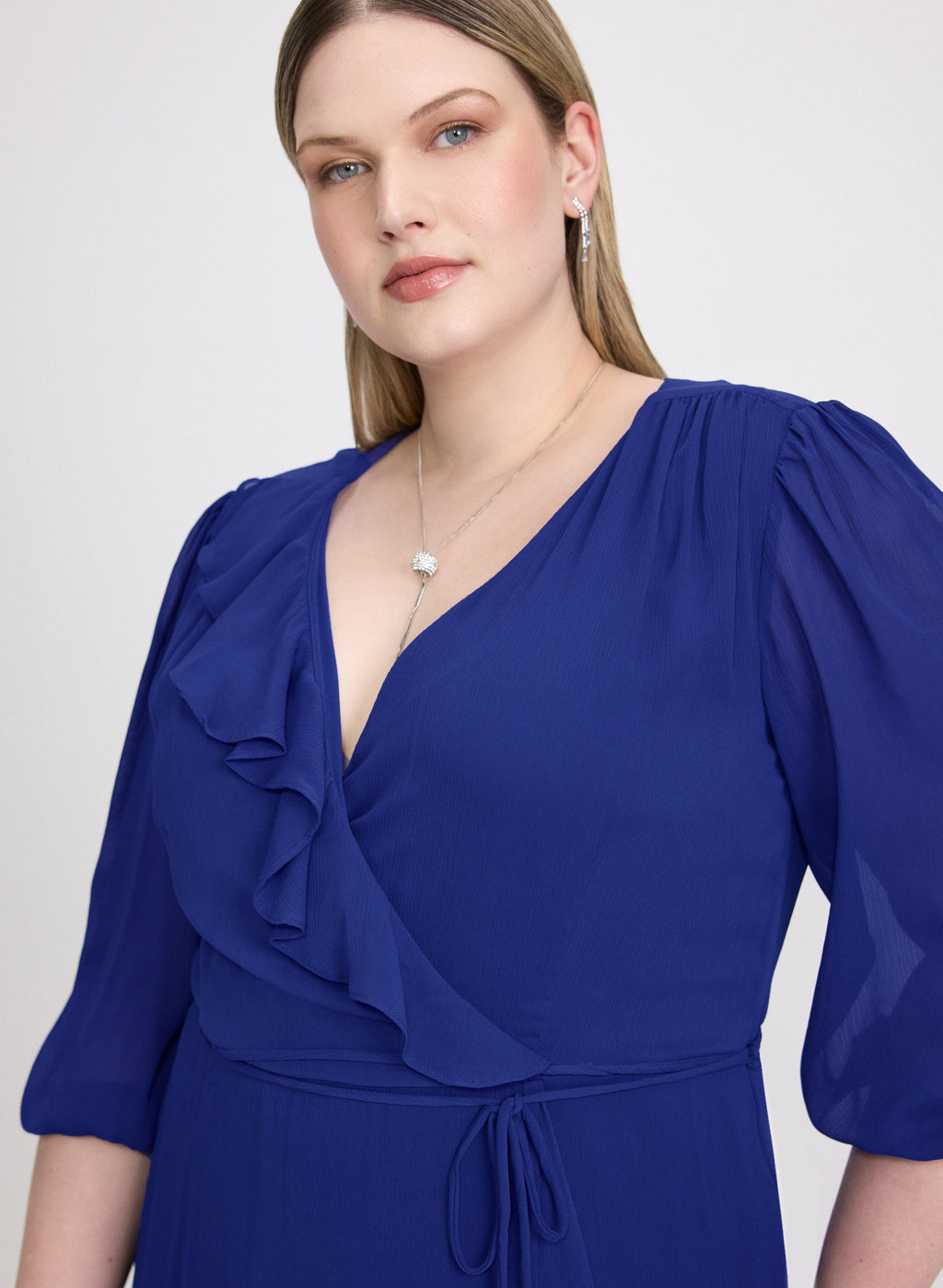 Crossover Chiffon Dress