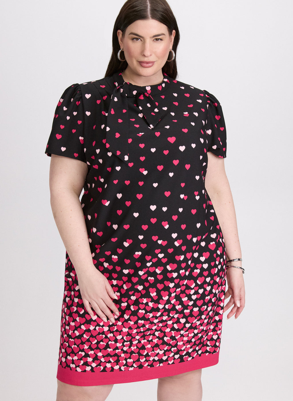 Cascade Heart Print Dress