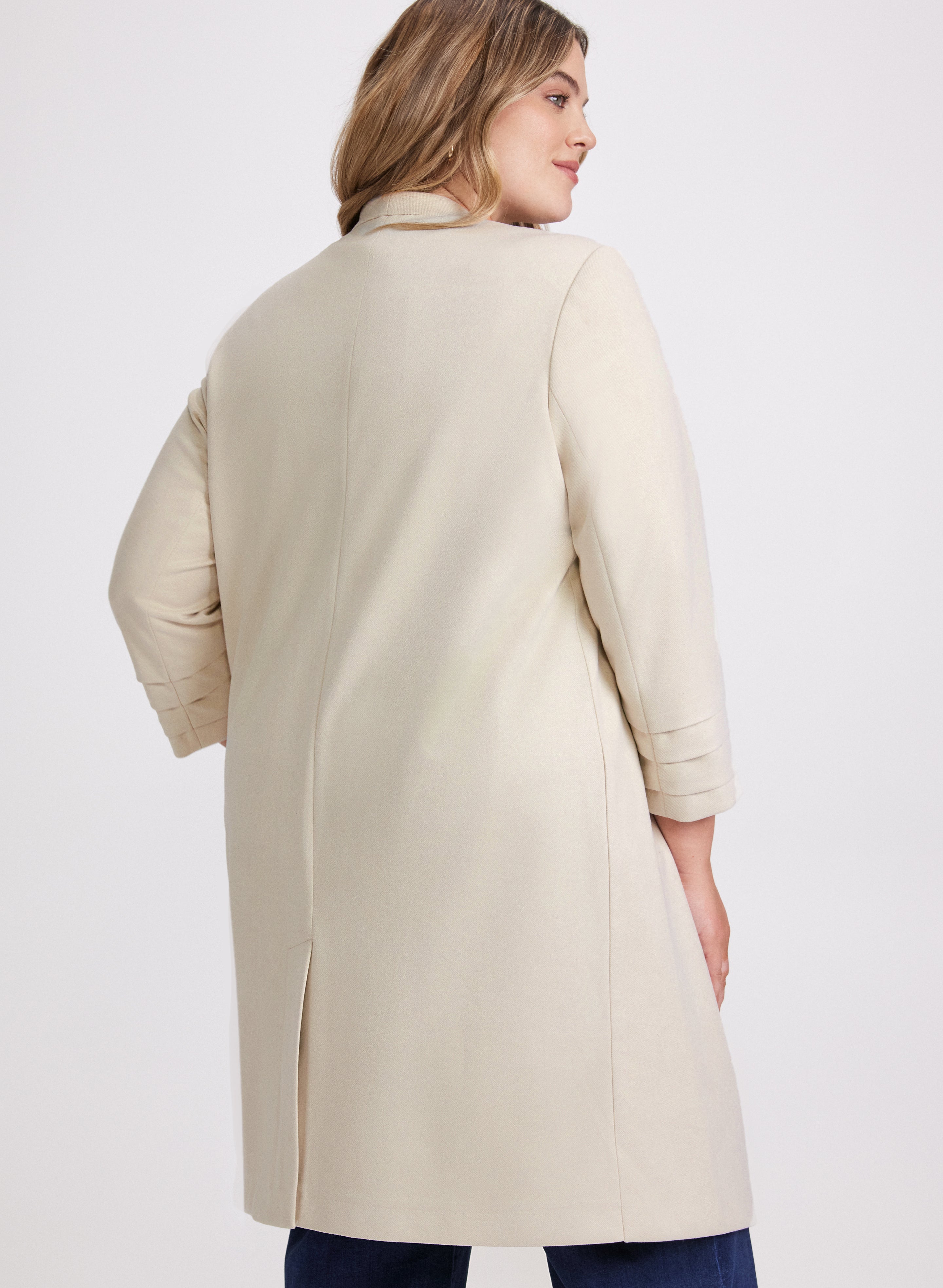 Collarless Duster Jacket