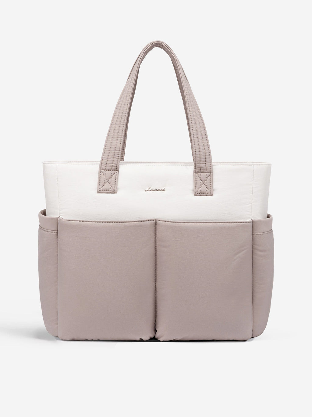 2Pcs Multi-pocket Puffer Tote Bag, 15.6 17.3