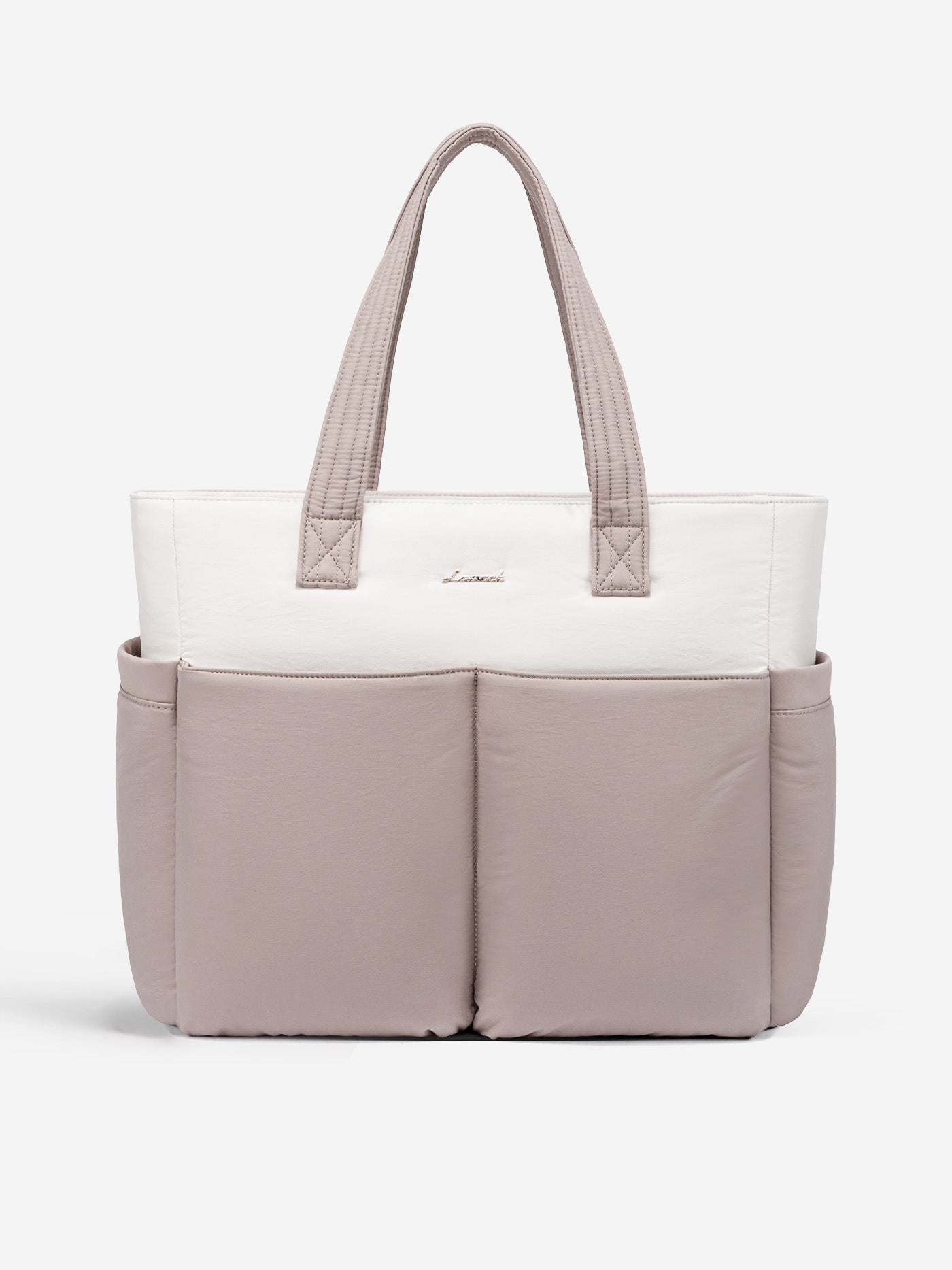 2Pcs Multi-pocket Puffer Tote Bag, 15.6 17.3