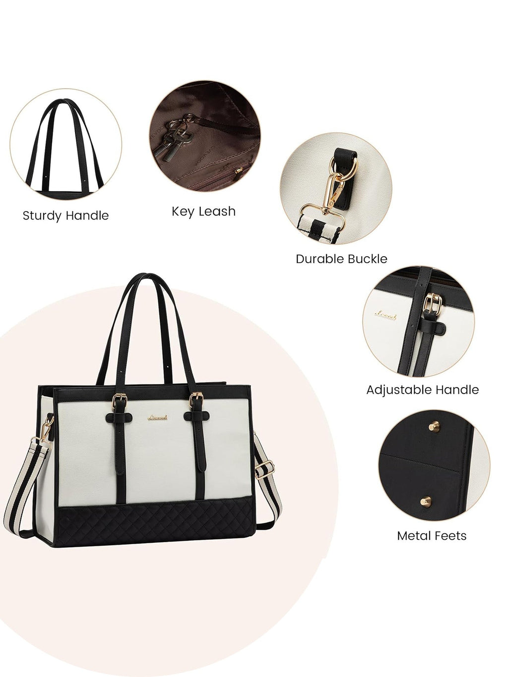 2Pcs Canvas Laptop Tote Bag, 15.6