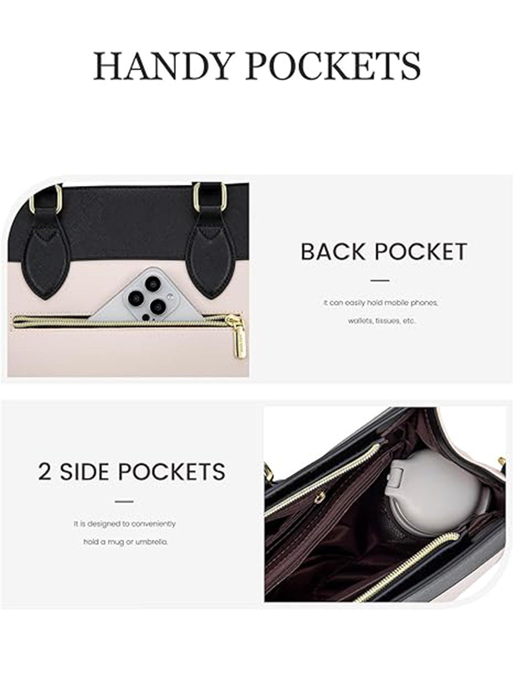 2Pcs Leather Computer Bag, 15.6 17.3