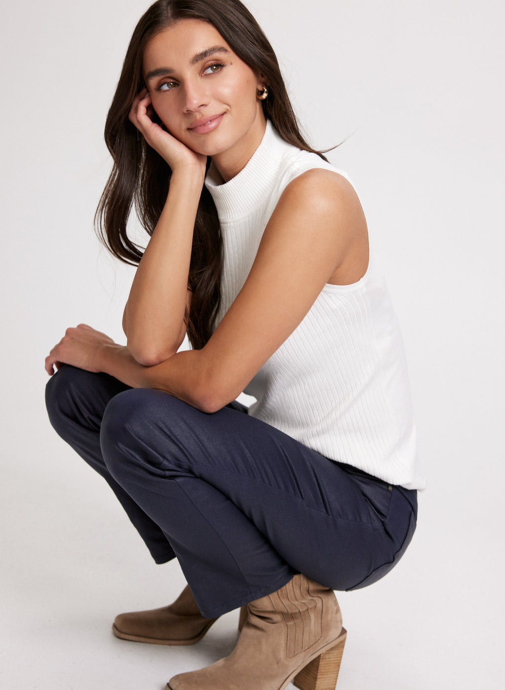 Coated Straight Leg Jeans