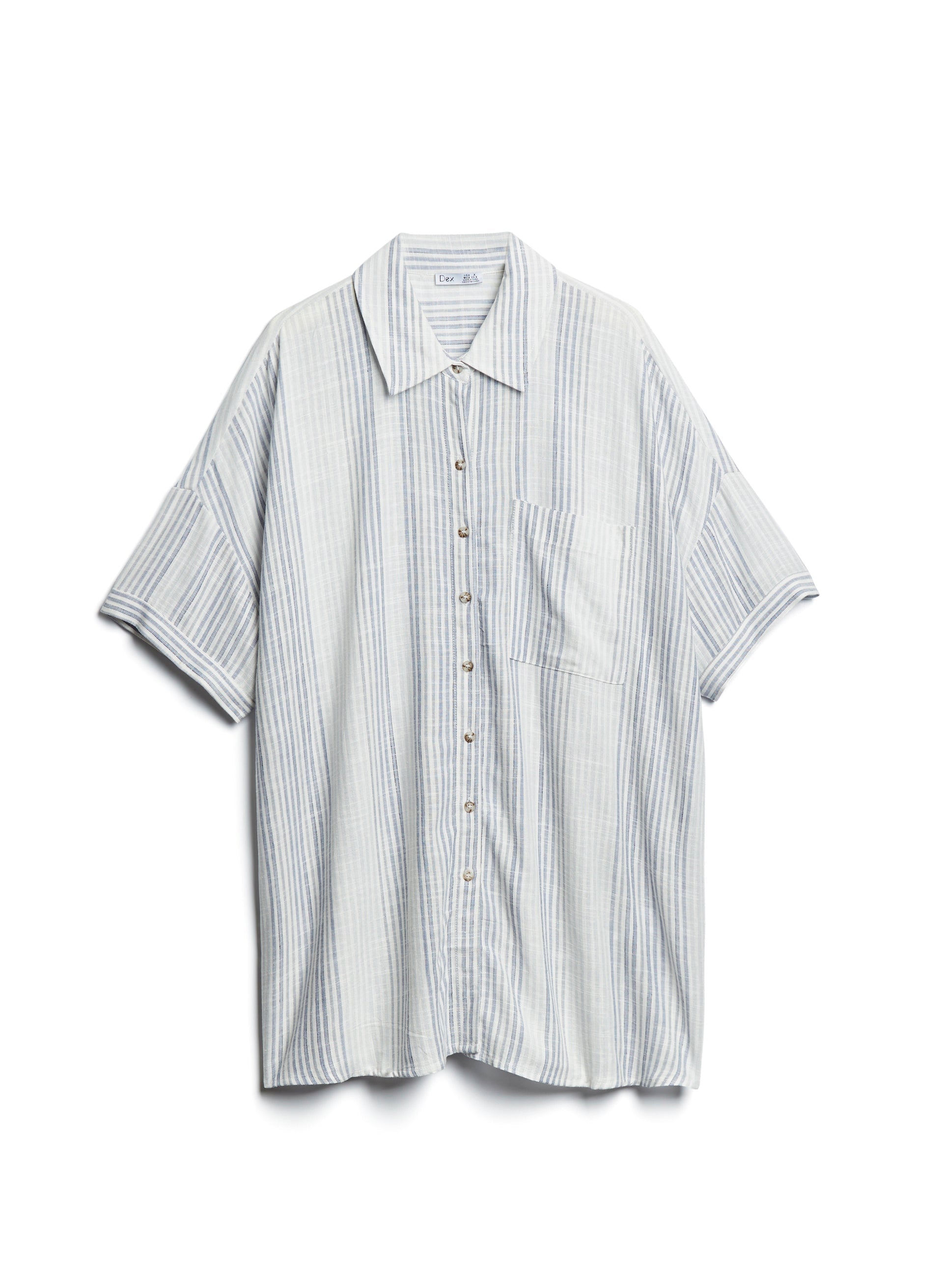 Dex - Stripe Print Linen Top