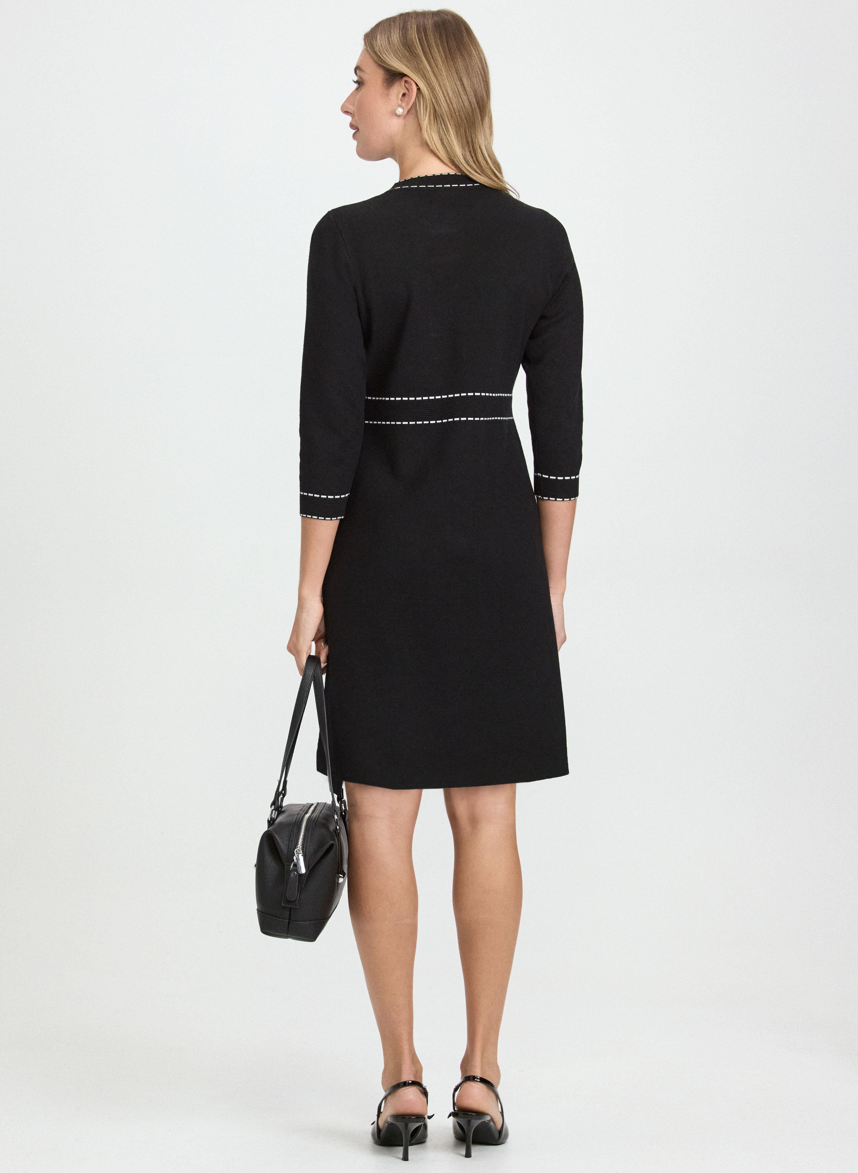 Contrast Stitch Sweater Dress