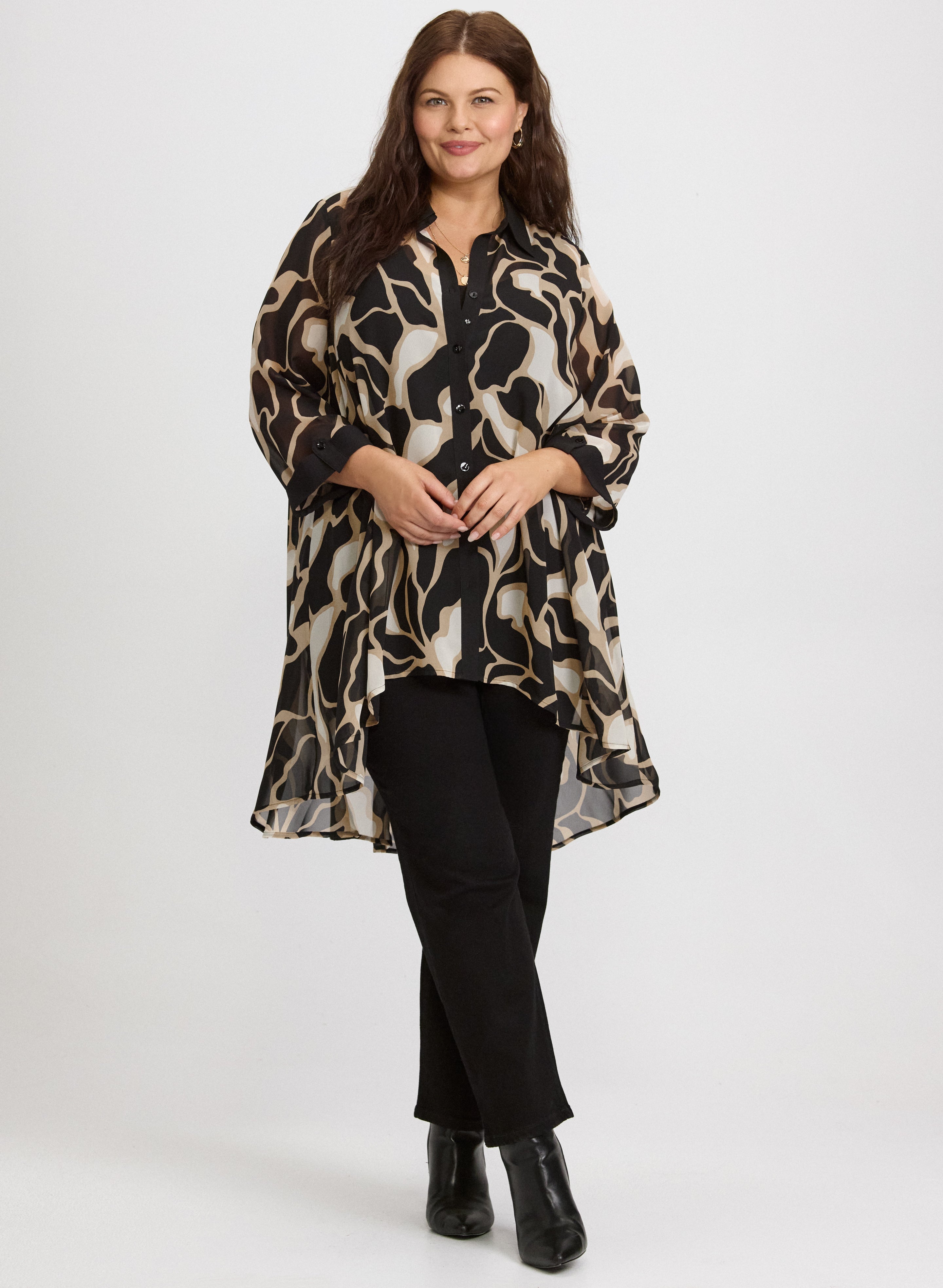 Abstract Chiffon Blouse