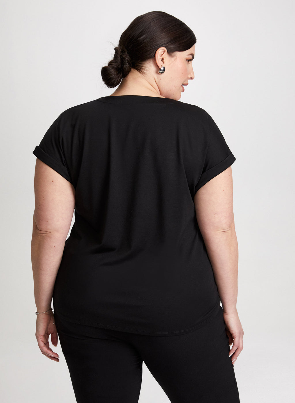 Cap Sleeves V-Neck T-Shirt