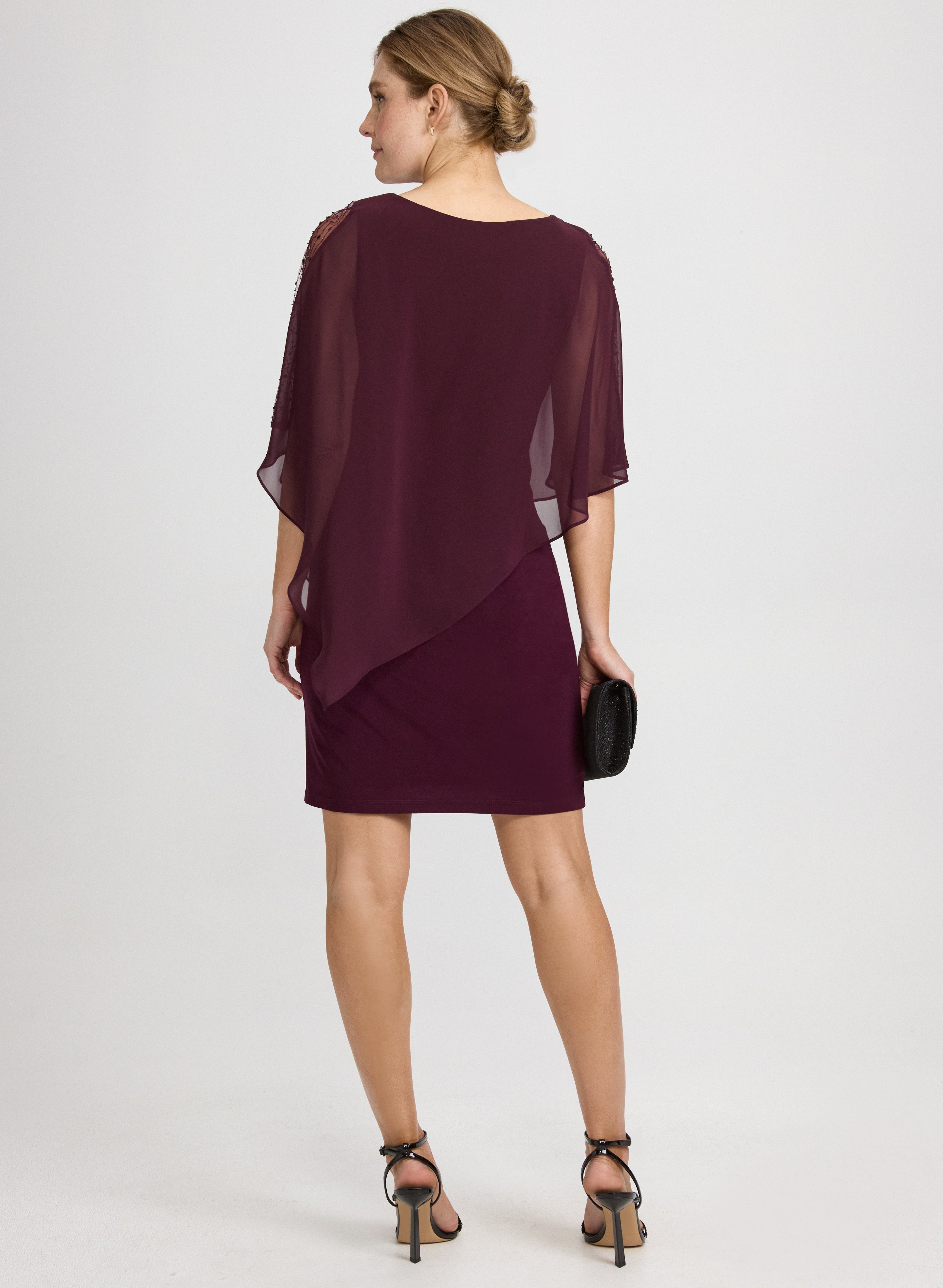 Chiffon Poncho & Jersey Dress