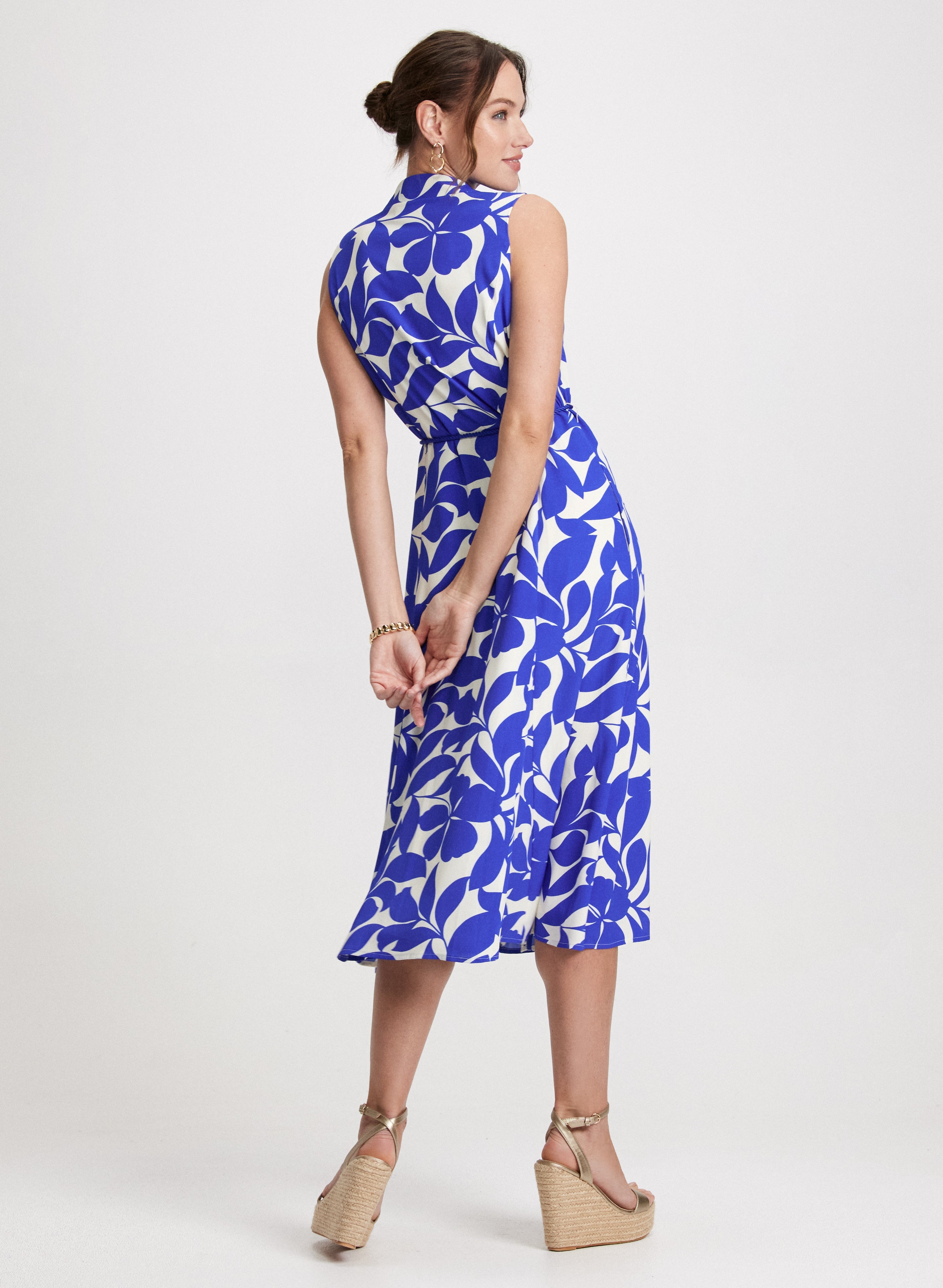 Button-Down Floral Midi Dress