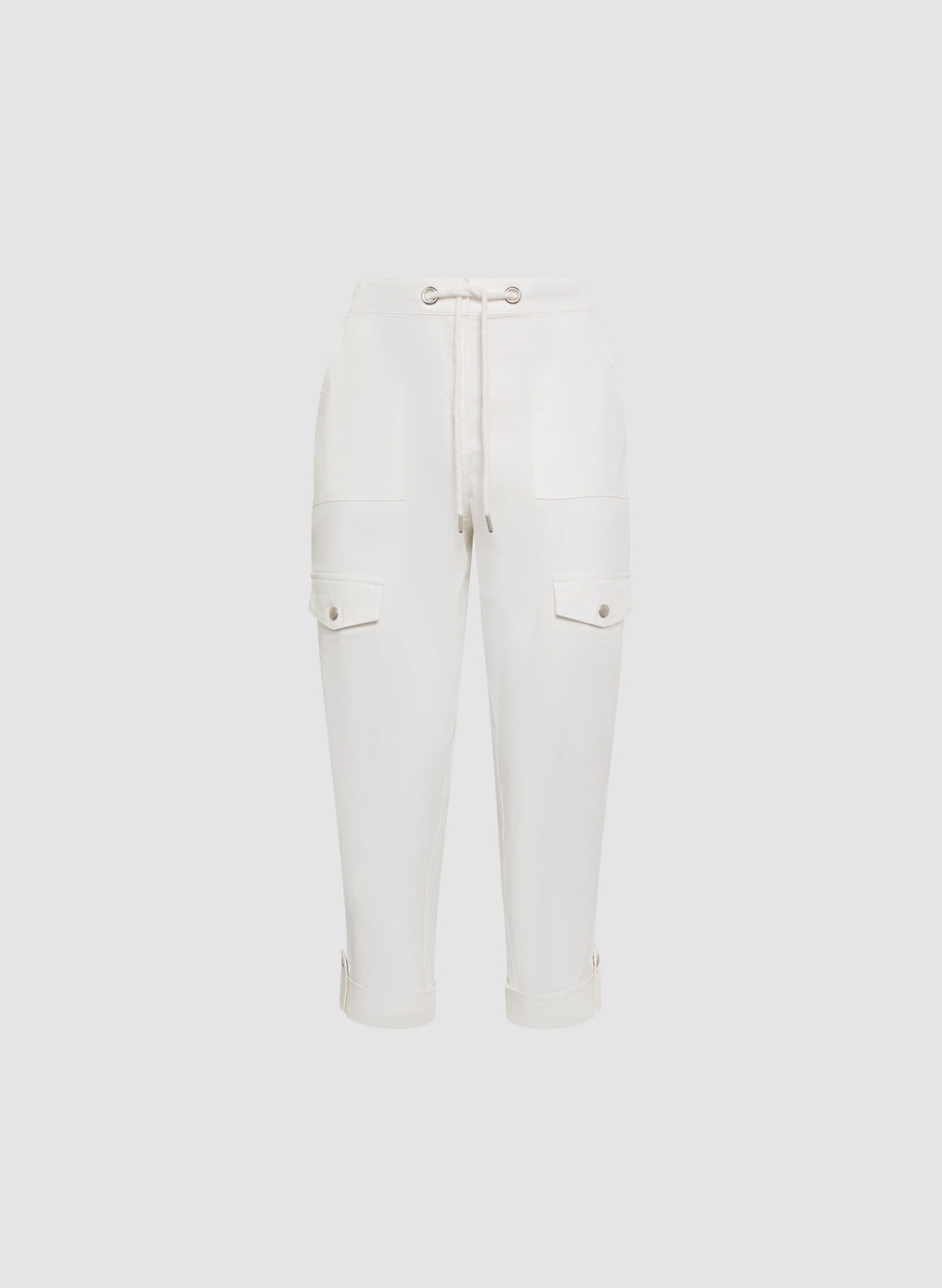 Cotton Drawstring Waist Cargo Capris