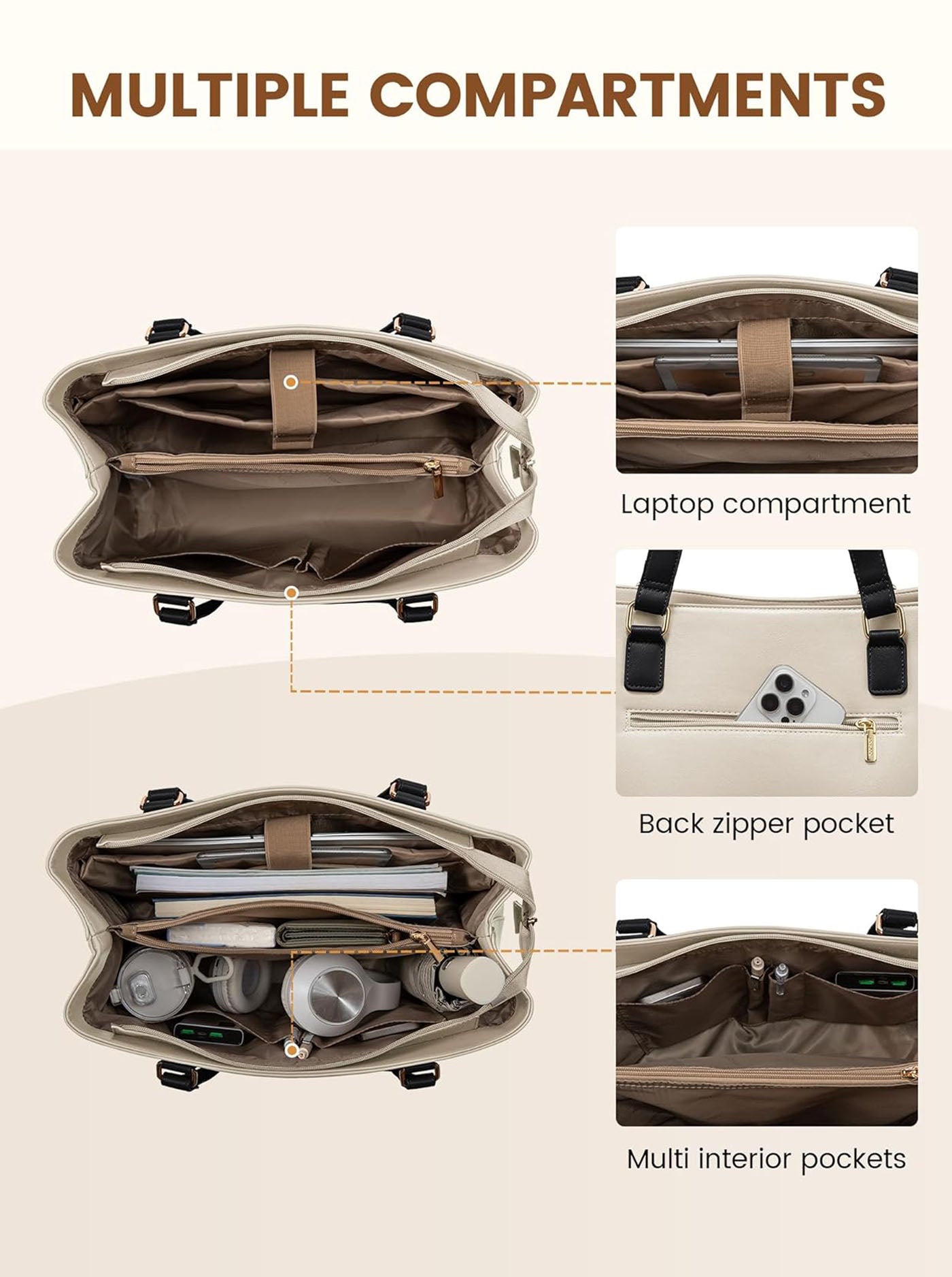 2Pcs Laptop Tote Bag, 15.6