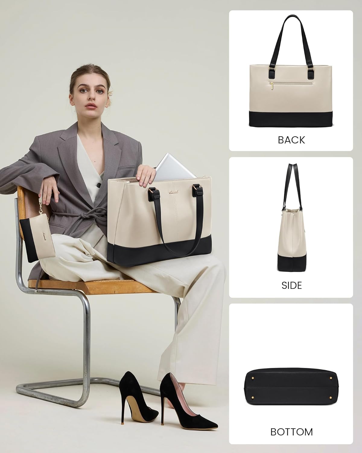 2Pcs Laptop Tote Bag, 15.6