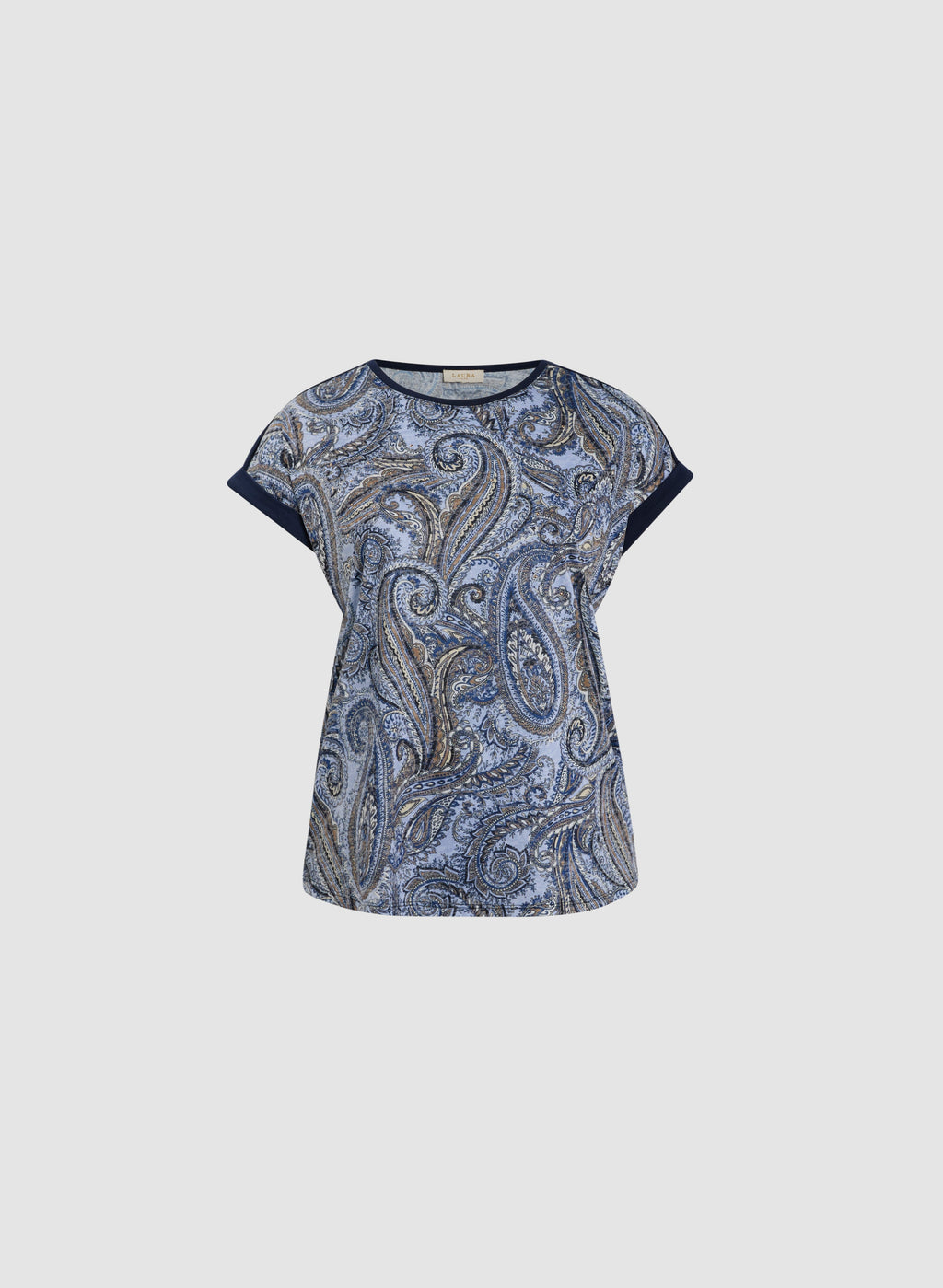 Cap Sleeve Paisley T-Shirt
