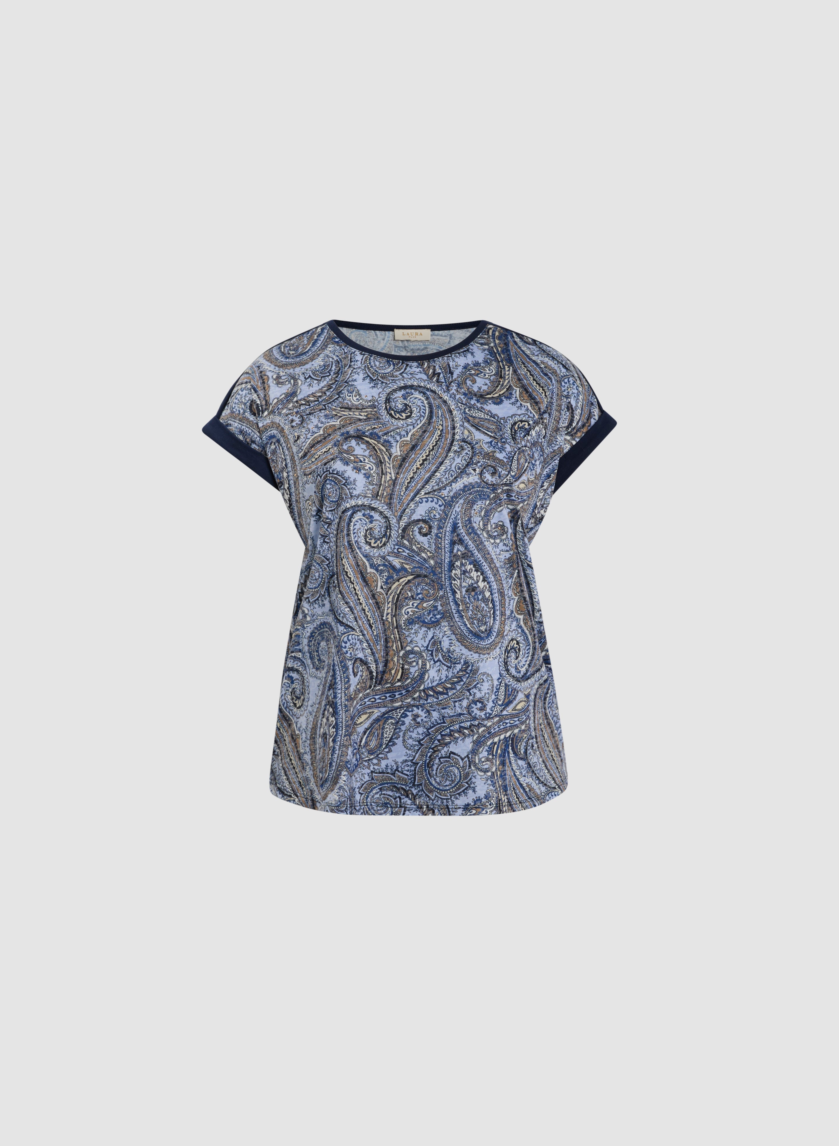 Cap Sleeve Paisley T-Shirt