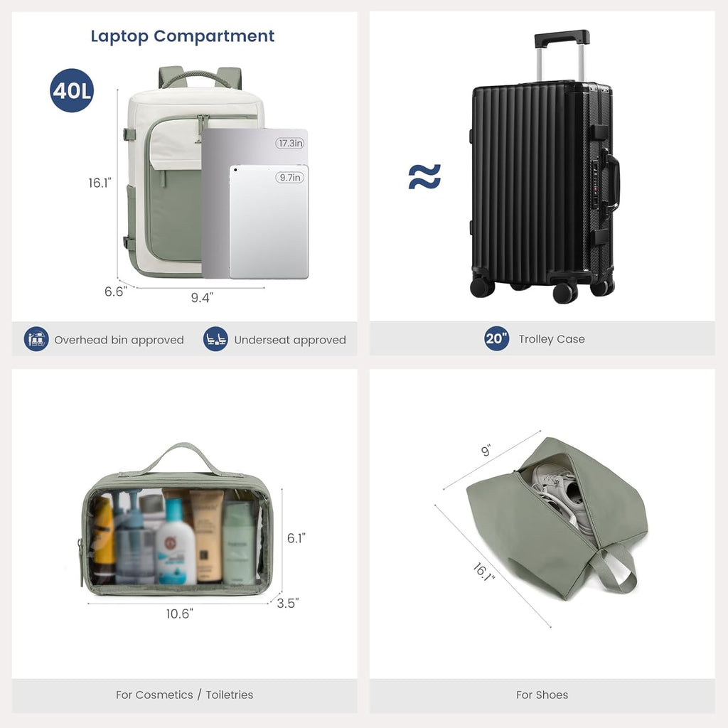 3Pcs Rucksack  Travel Backpack, 40L 50L