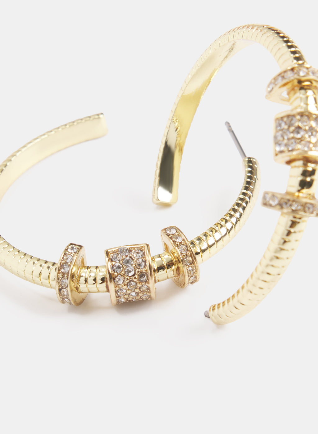 Crystal Rondelle Hoop Earrings