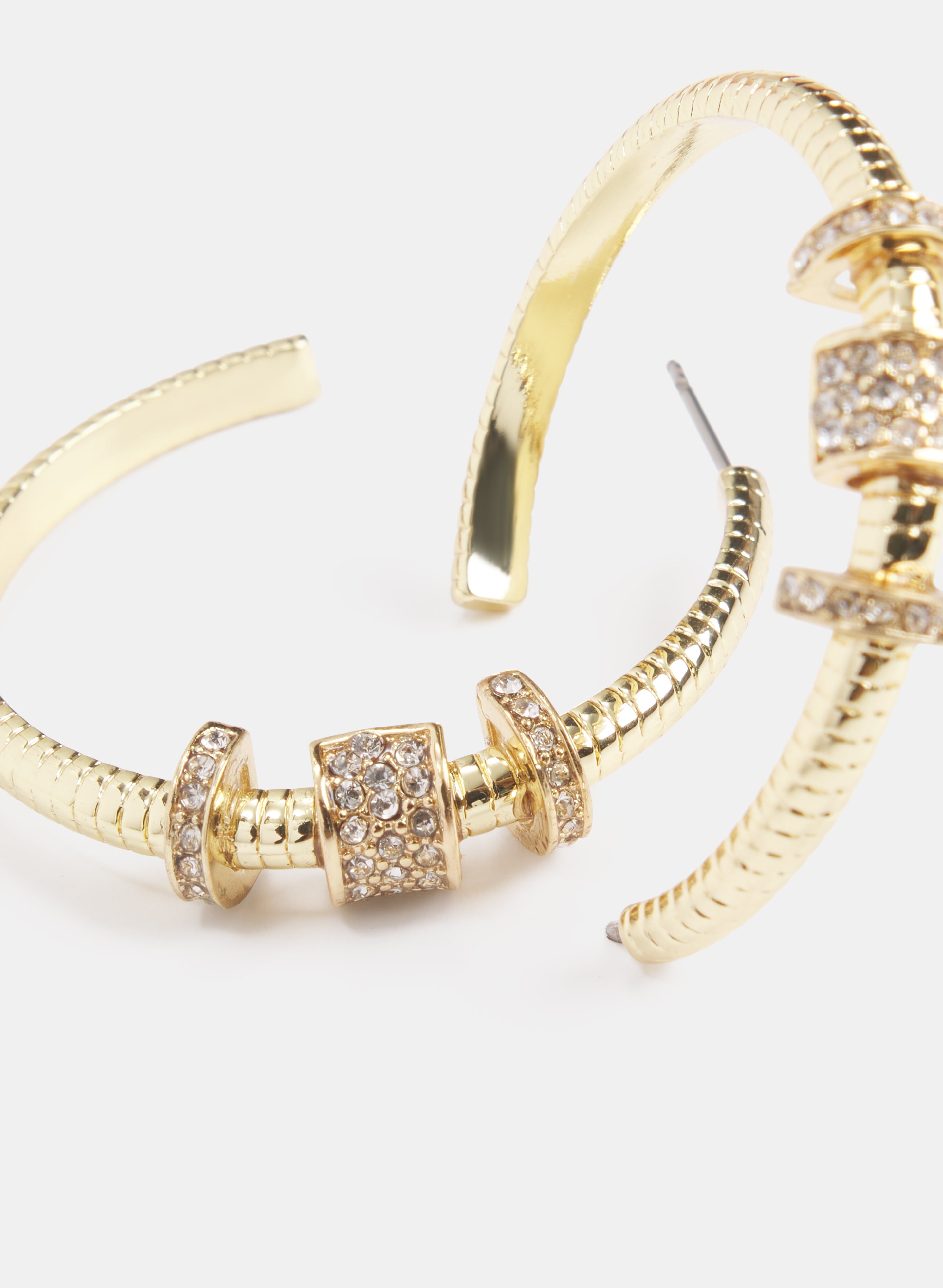 Crystal Rondelle Hoop Earrings