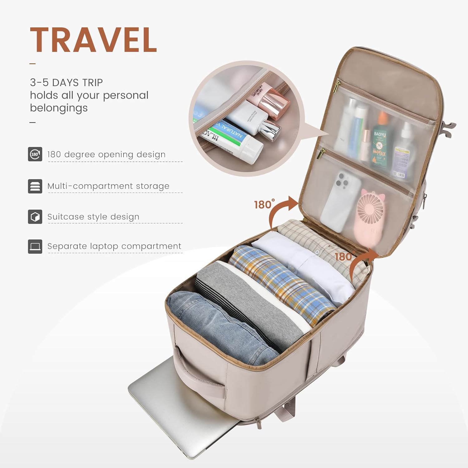 2Pcs Carry on Backpack, 40L 50L