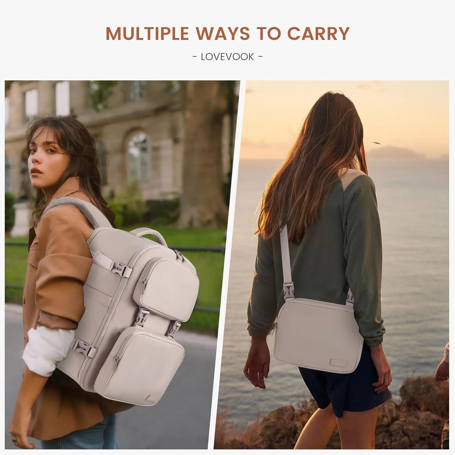 2Pcs Carry on Backpack, 40L 50L