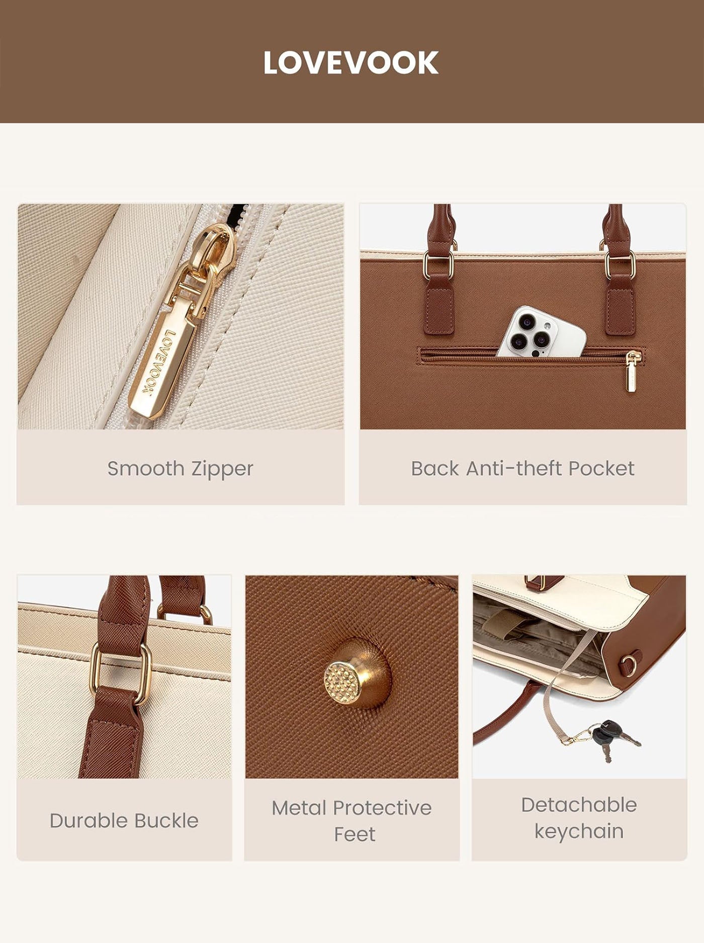 2Pcs Laptop Tote Bag, 15.6