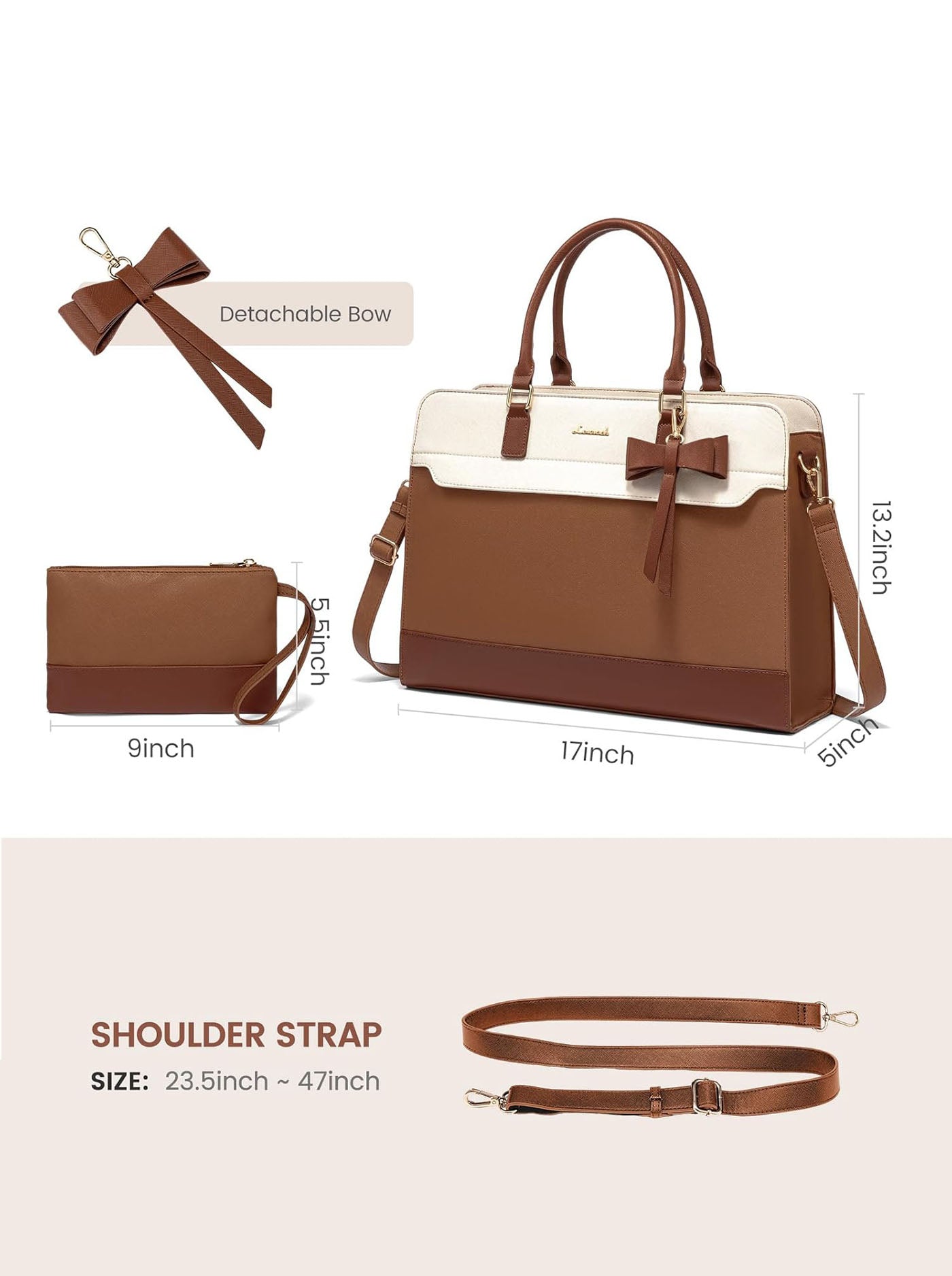 2Pcs Laptop Tote Bag, 15.6