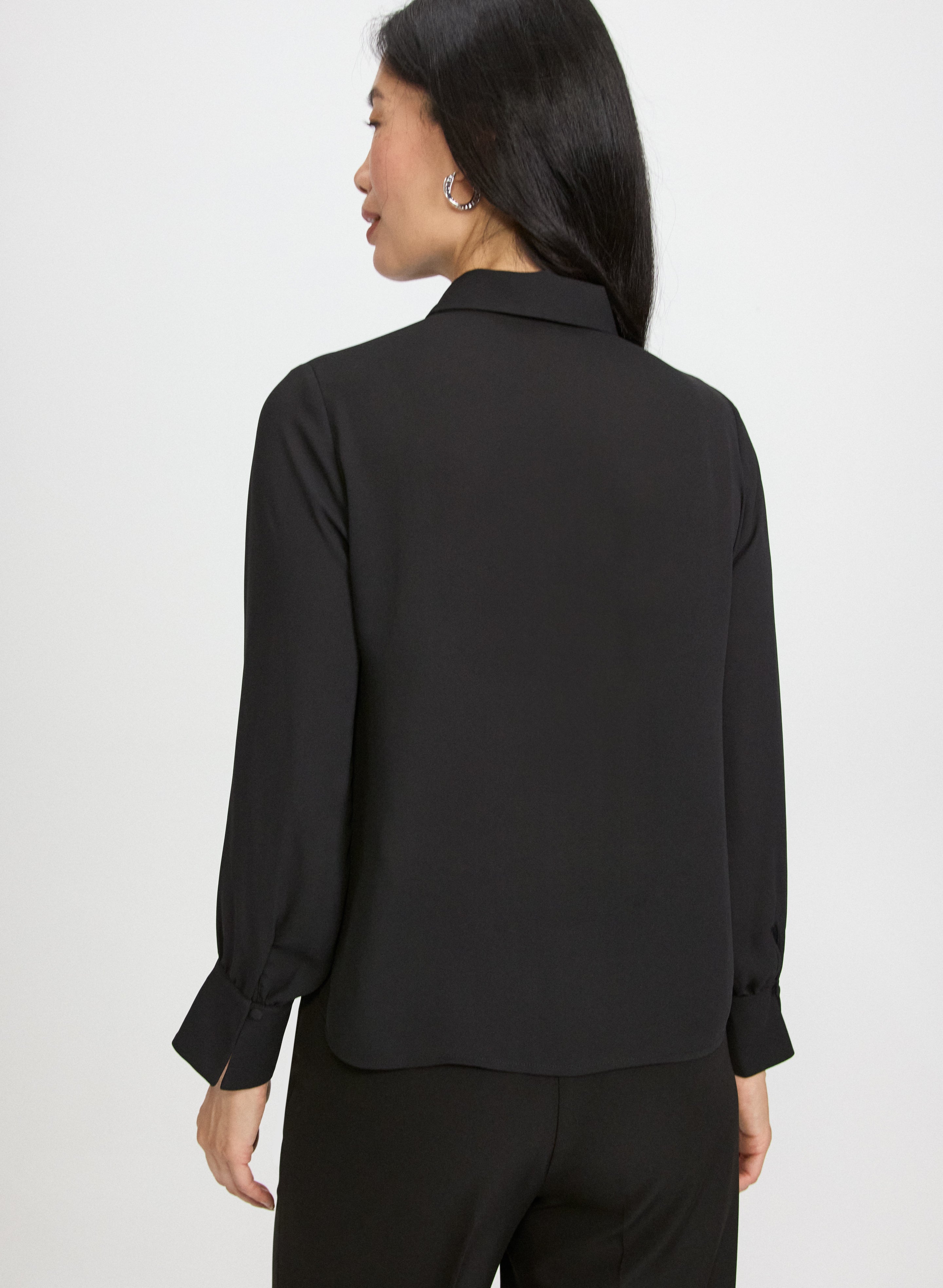 Crepe Keyhole Blouse